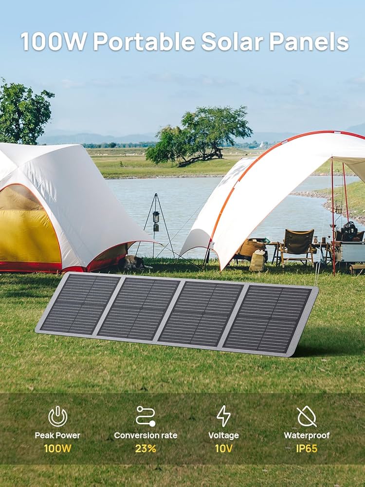AFERIY ソーラーパネル 100W ソーラーチャージャー 折り畳み式 単結晶 Amazon | AFERIY ポータブルソーラーパネル 100ワット ソーラー