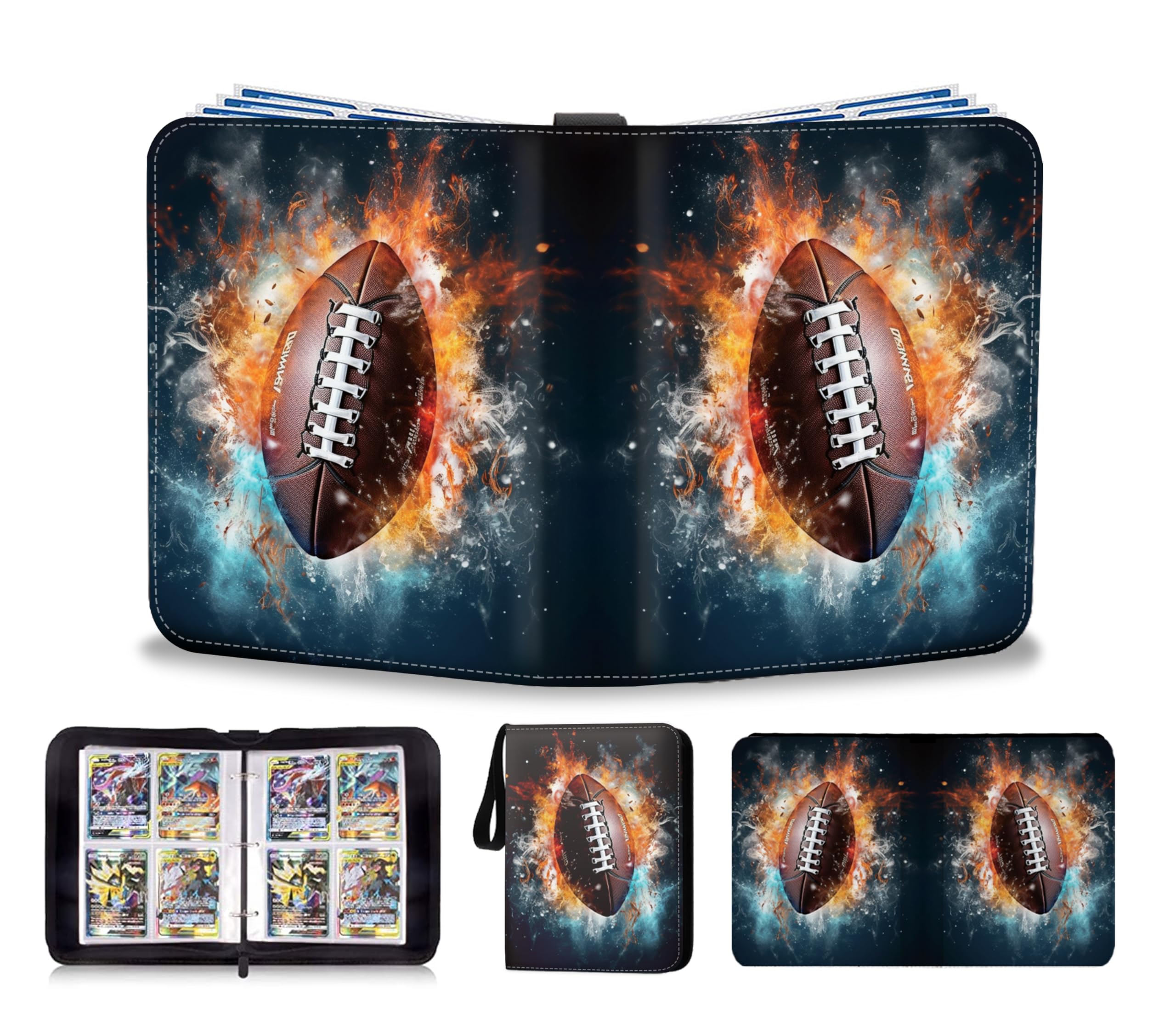 CHIMORY 2026 Football Card Binder Trading Card Binder Holder 400 Pockets, Fits 400 Cards with 50 Removable Pages, Football Cards Gifts Collector Album