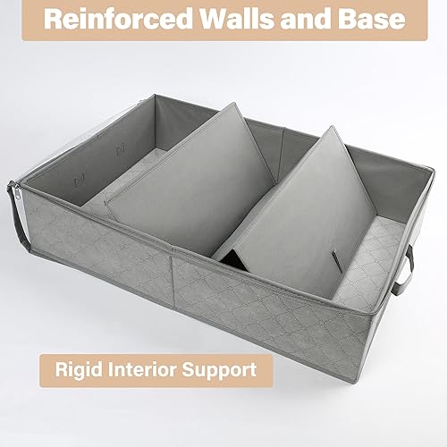 Miniatura 5 de LotFancy Bolsas de almacenamiento plegables debajo de la cama, organizadores de armario y contenedores de almacenamiento, organizador de mantas de