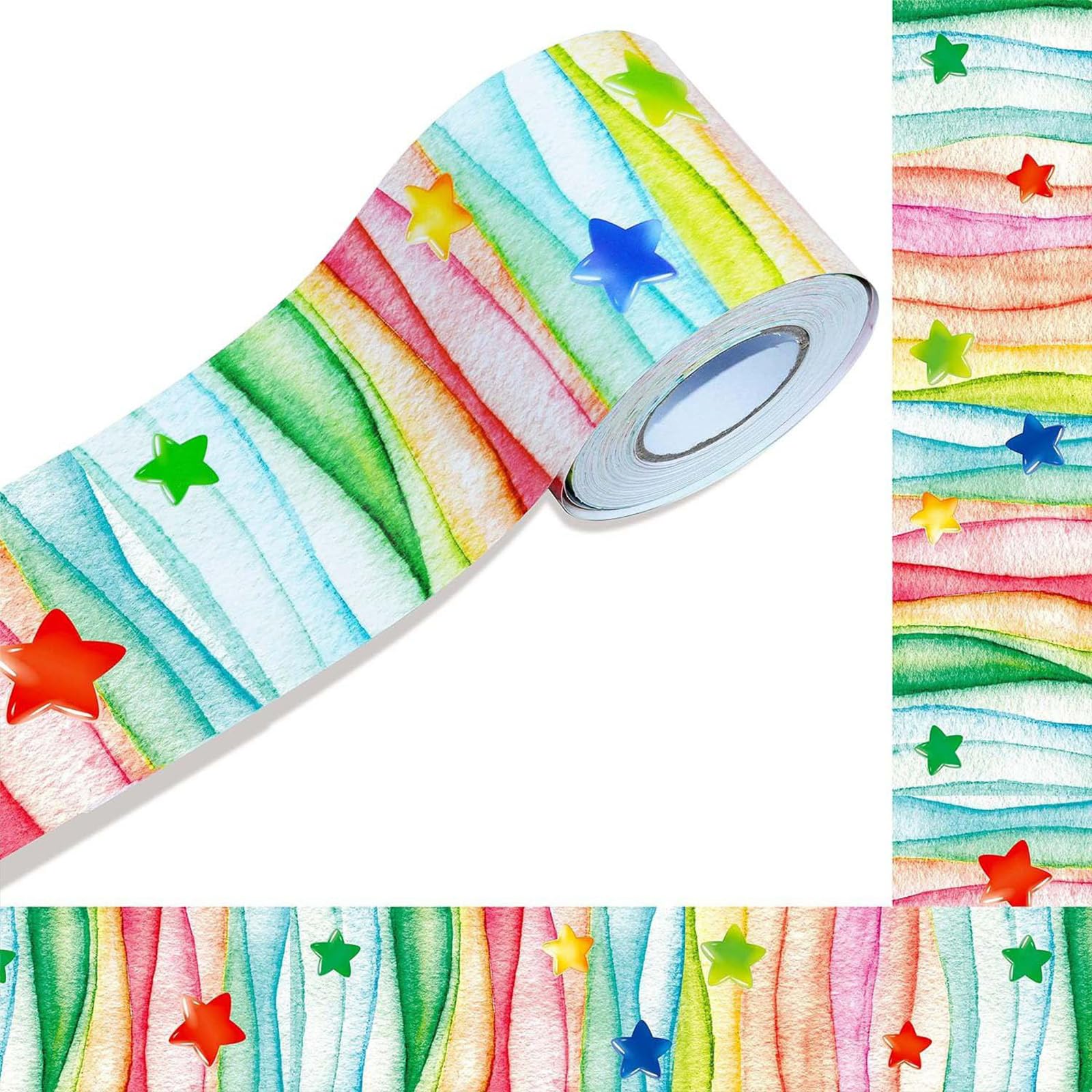Adhesive Bulletin Board Border Trim Colorful Dot Trim Classroom Decors Sticker Adhesive Board