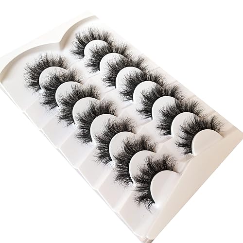 Miniatura 118 de Pooplunch Pestañas postizas de pelo de visón sintético, estilo de ojo de gato, paquete de pestañas postizas naturales esponjosas, paquete múltiple