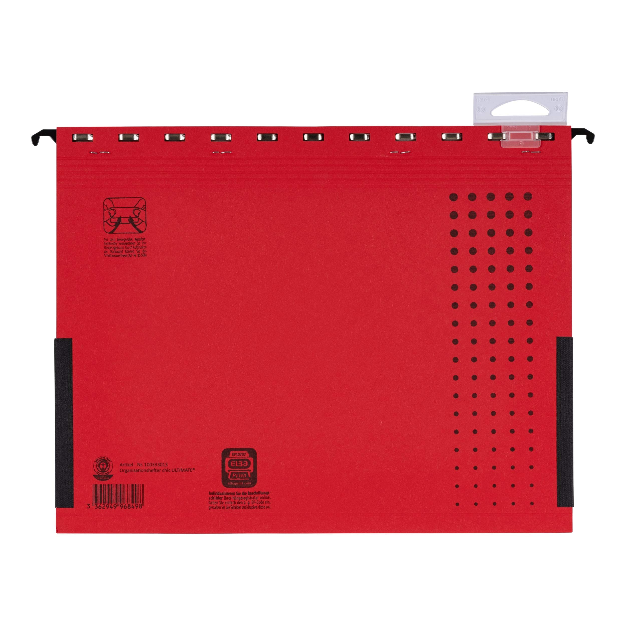 Elba chic Ultimate 100333013 Cartellina 5 fogli con 5 divisori con Tasca espandibile, confezione da 5, colore: rosso