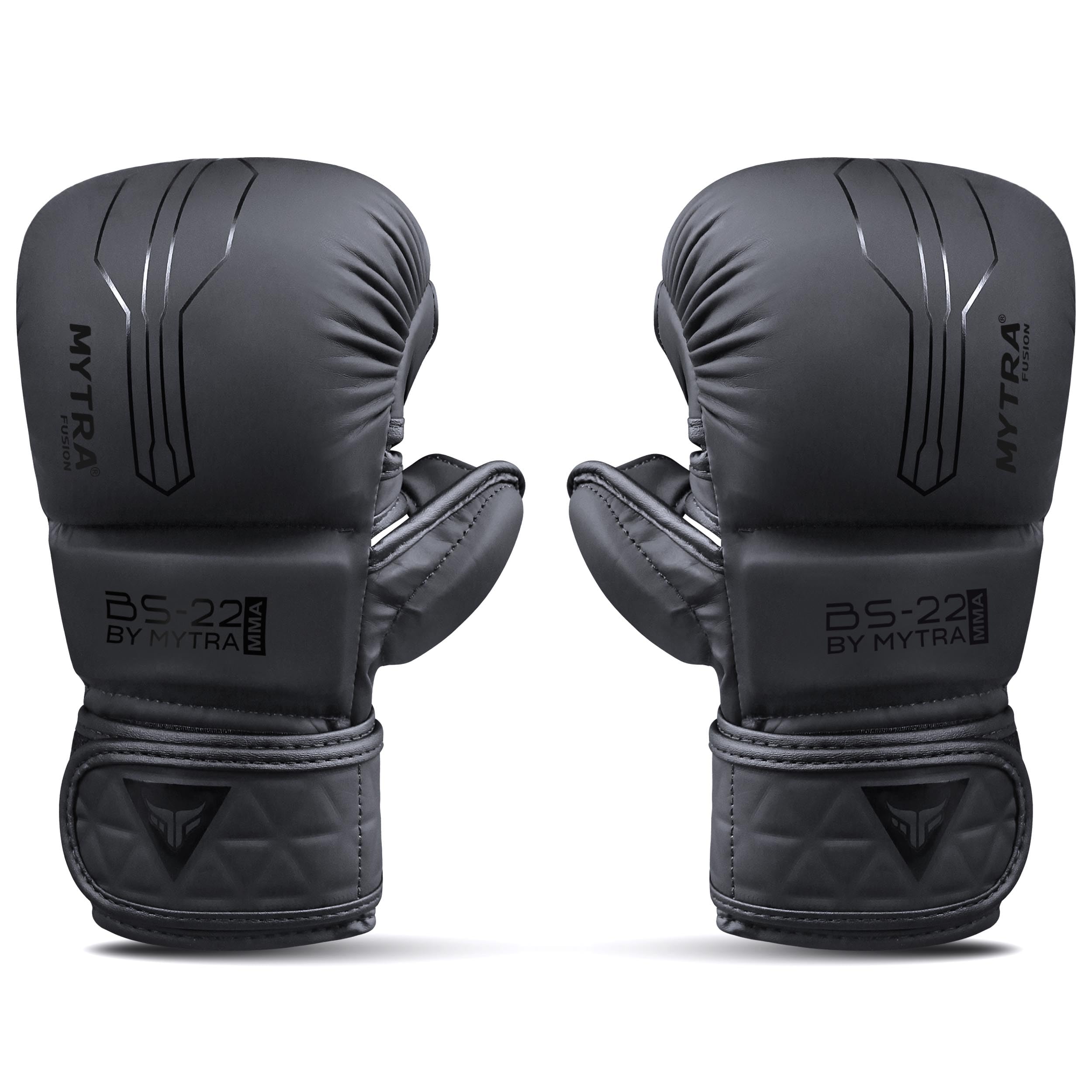 Mytra Fusion Gants MMA Hommes et Femmes Gants Sparring MMA avec Une Paume Respirante Ouverte Gants Grappling pour Le Kickboxing, Le grappin, Les Combats en Cage et Les Arts Martiaux