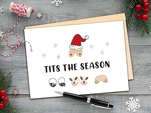Miniatura 9 de Divertida tarjeta de Navidad para adulto para él Bf, You Have Me Hilarante regalo de felicitación de Navidad, tarjeta traviesa para el día de