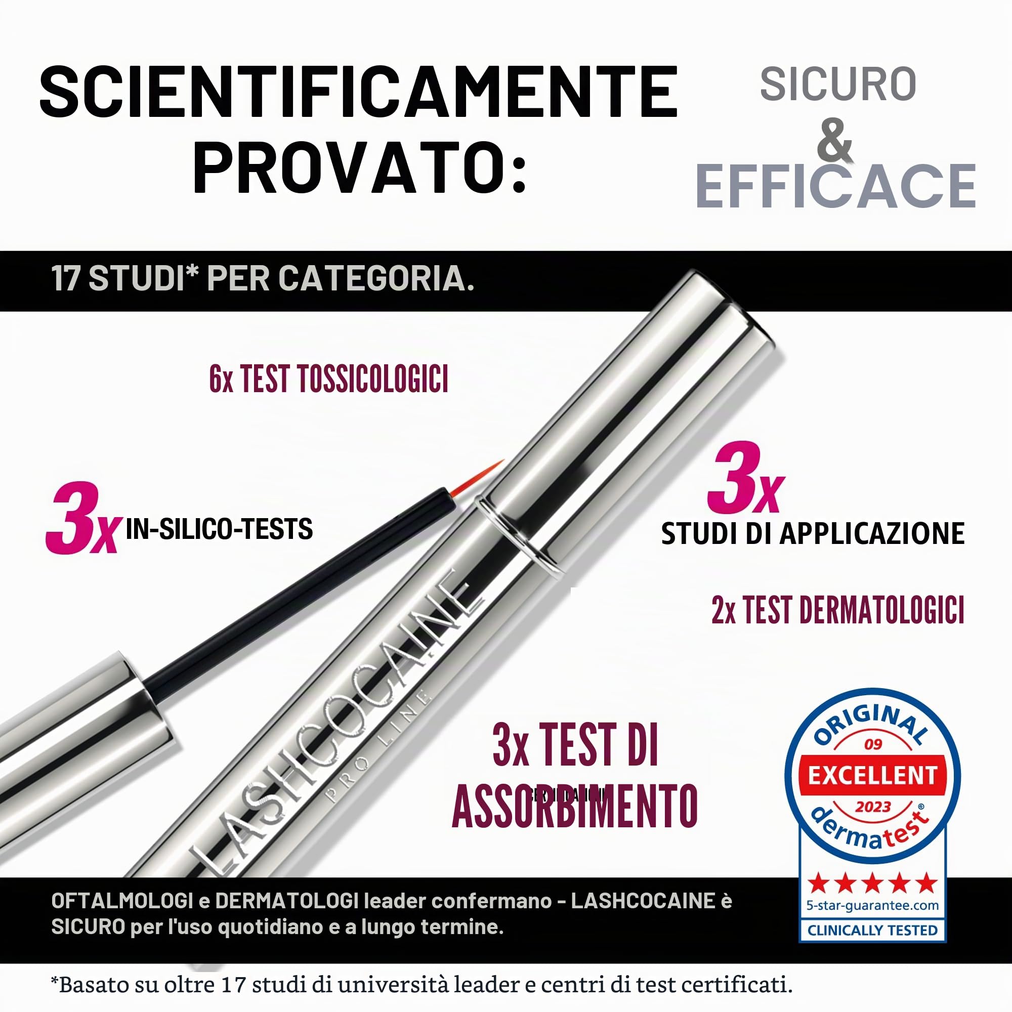 LASHCOCA!NE PROLINE Siero per ciglia – Tecnologia Exosome Lash Boost – Supporta la crescita e la cura delle ciglia – Con Root Activation Complex – Dermatologicamente testato – Made in Germany