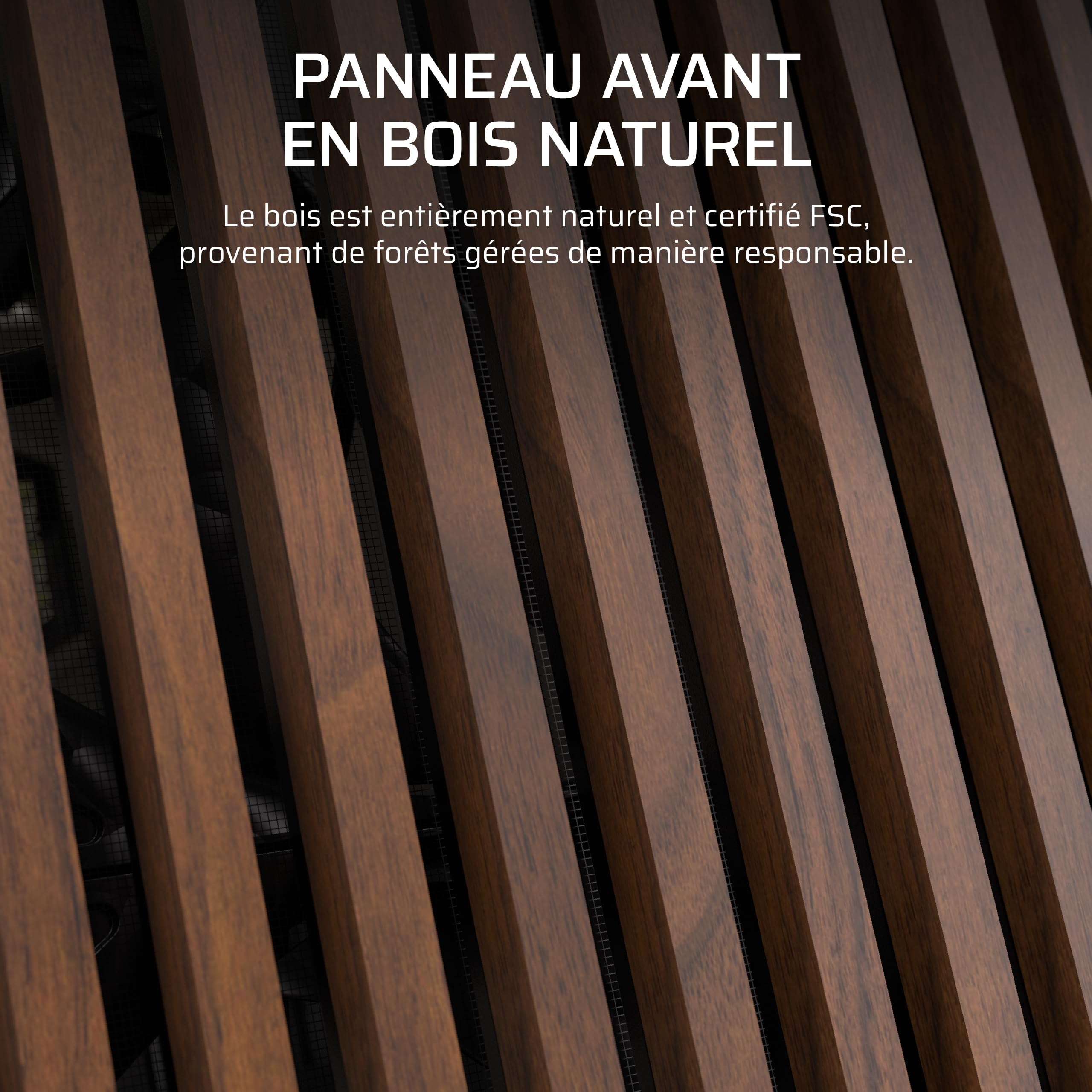 CORSAIR Frame 5000D Wood RS Boîtier PC Moyen-Tour Modulaire – Noir/Noyer