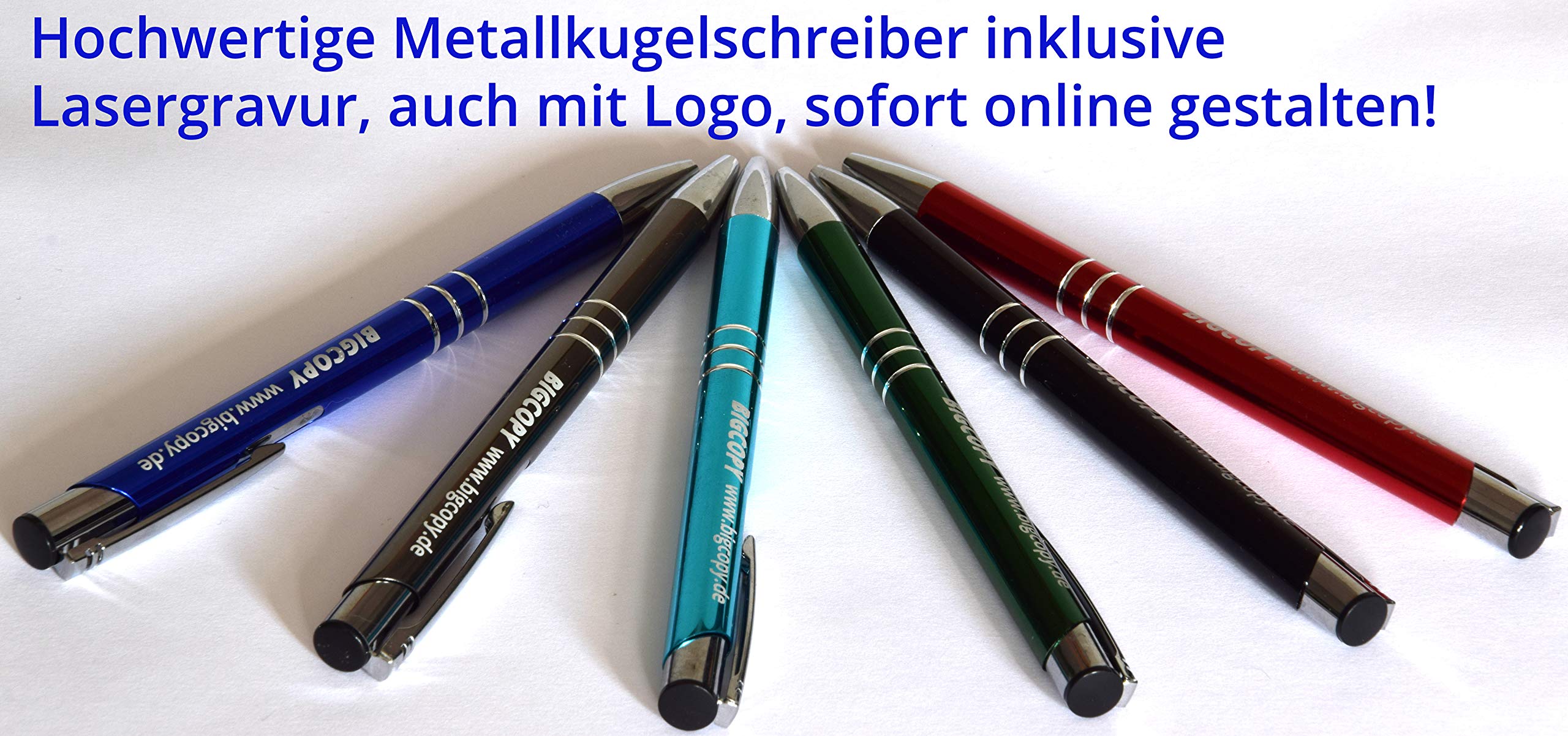 Penna a sfera in metallo KINGCROWN, diversi colori con incisione laser, personalizzabile (rosso, 40)