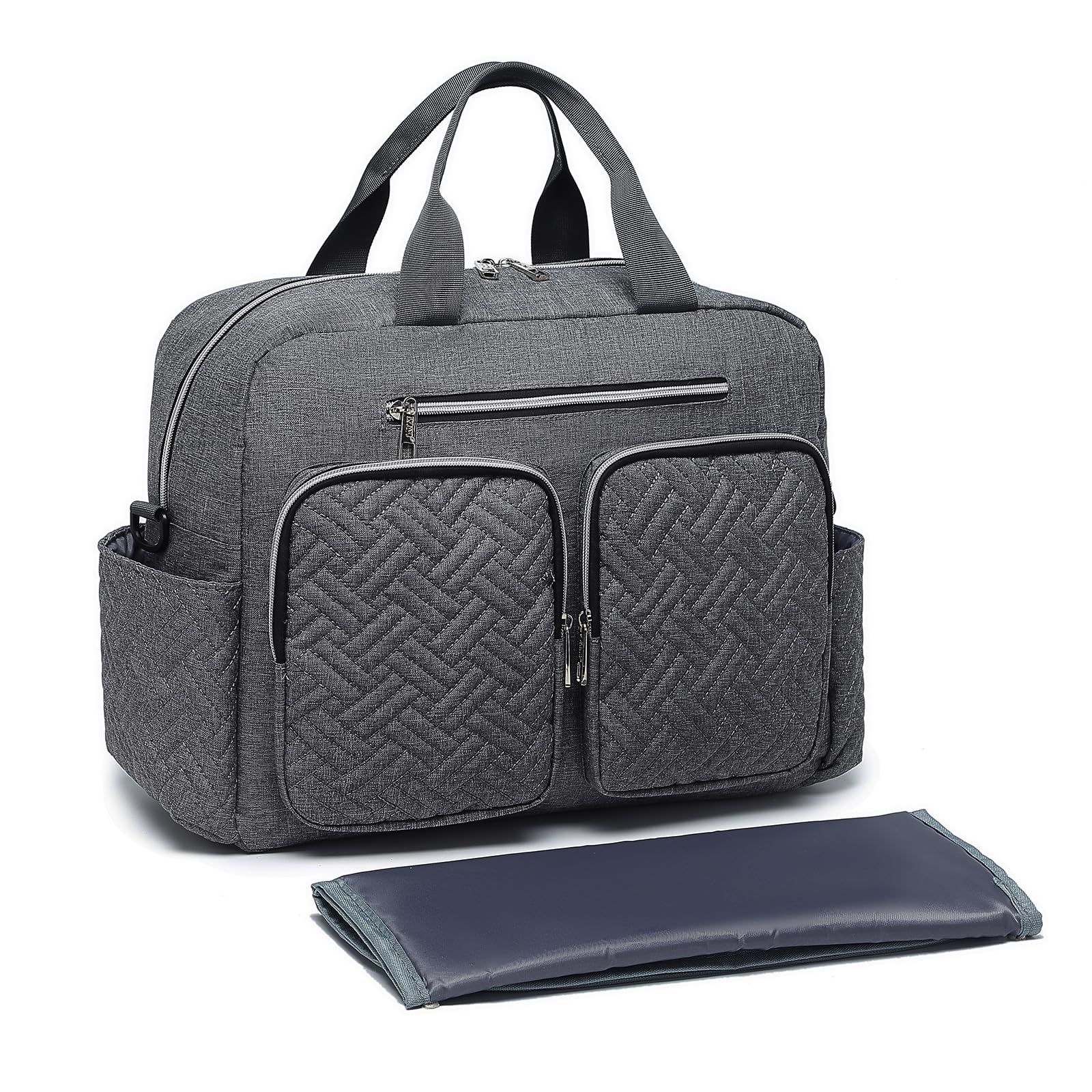 KONO Borsa Fasciatoio Passeggino Neonato, Grande Capacità e Impermeabile con Fasciatoio Portatile e Ganci Passeggini, Leggera per Viaggi Ospedale Parto Aereo, Ideale per Mamma e Papà