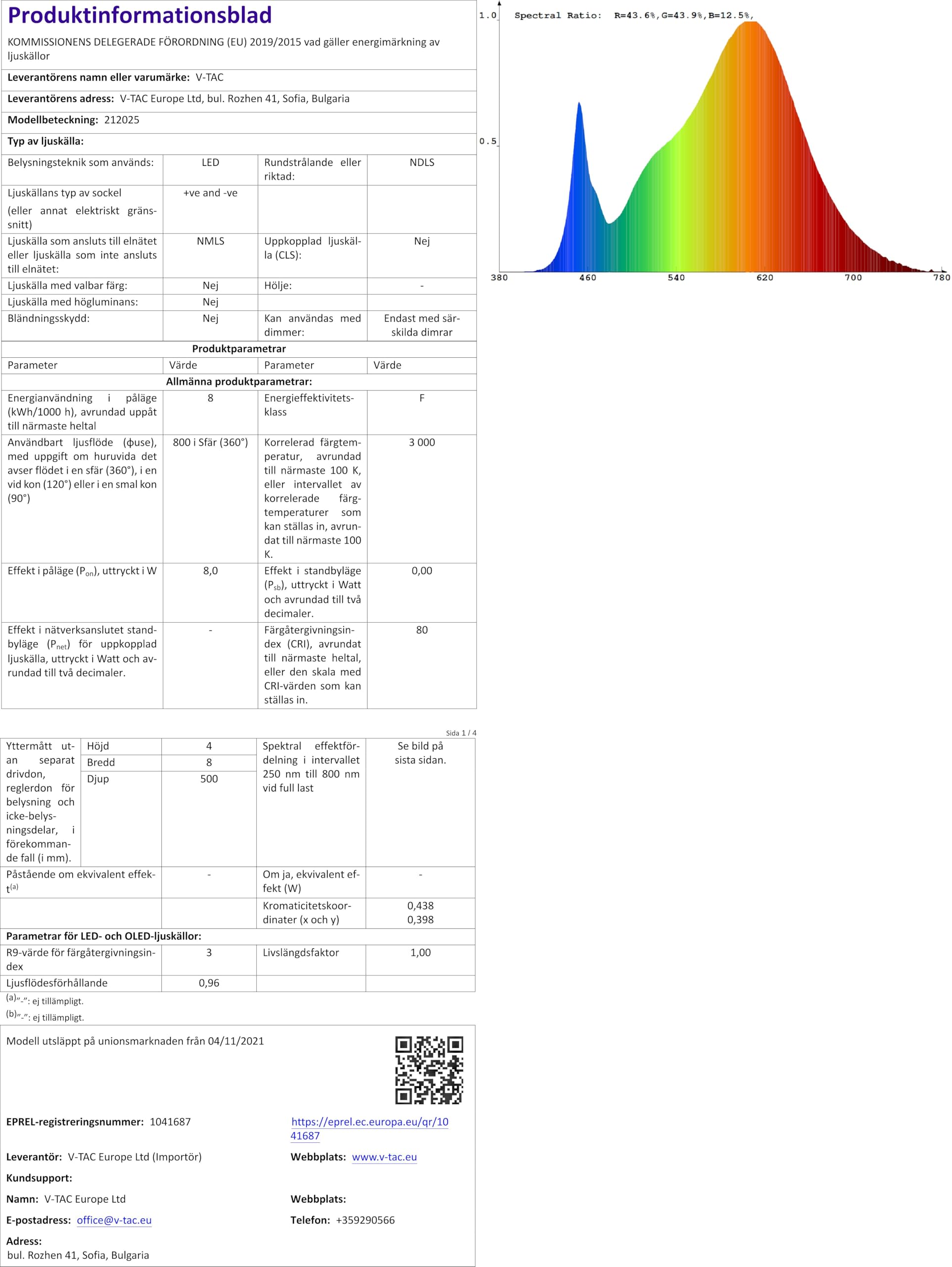 V-TAC Striscia Led da Interno SMD 3528 8W - 5 Metri - Striscia LED Adesiva per Casa, Cucina, Camera, Ambienti Interni - Strisce LED Luminosità 800 Lumen - Alimentata 12V - Luce Bianca Calda 3000K
