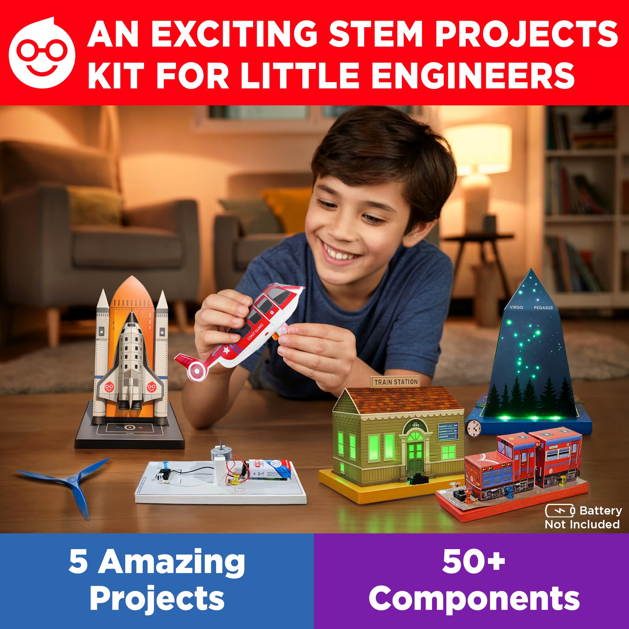 Doctor Jupiter STEM Projects Kit for Boys & Girls Ages 8+ | Birthday Gift Ideas for 8-9-10-11-12 Year Old Boys & Girls | Learning & Educational Science Kit, Crafts for Kids