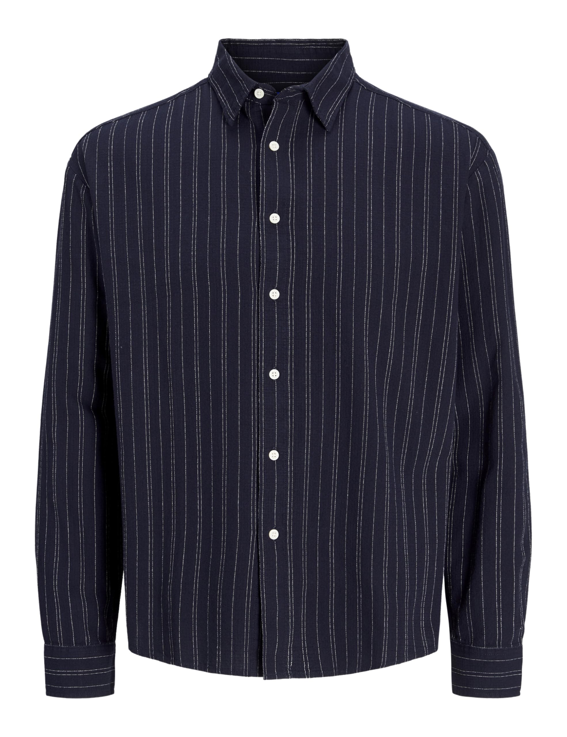 JACK & JONES Jorjames Split Stripe Shirt Ls, Sky Captain, M
