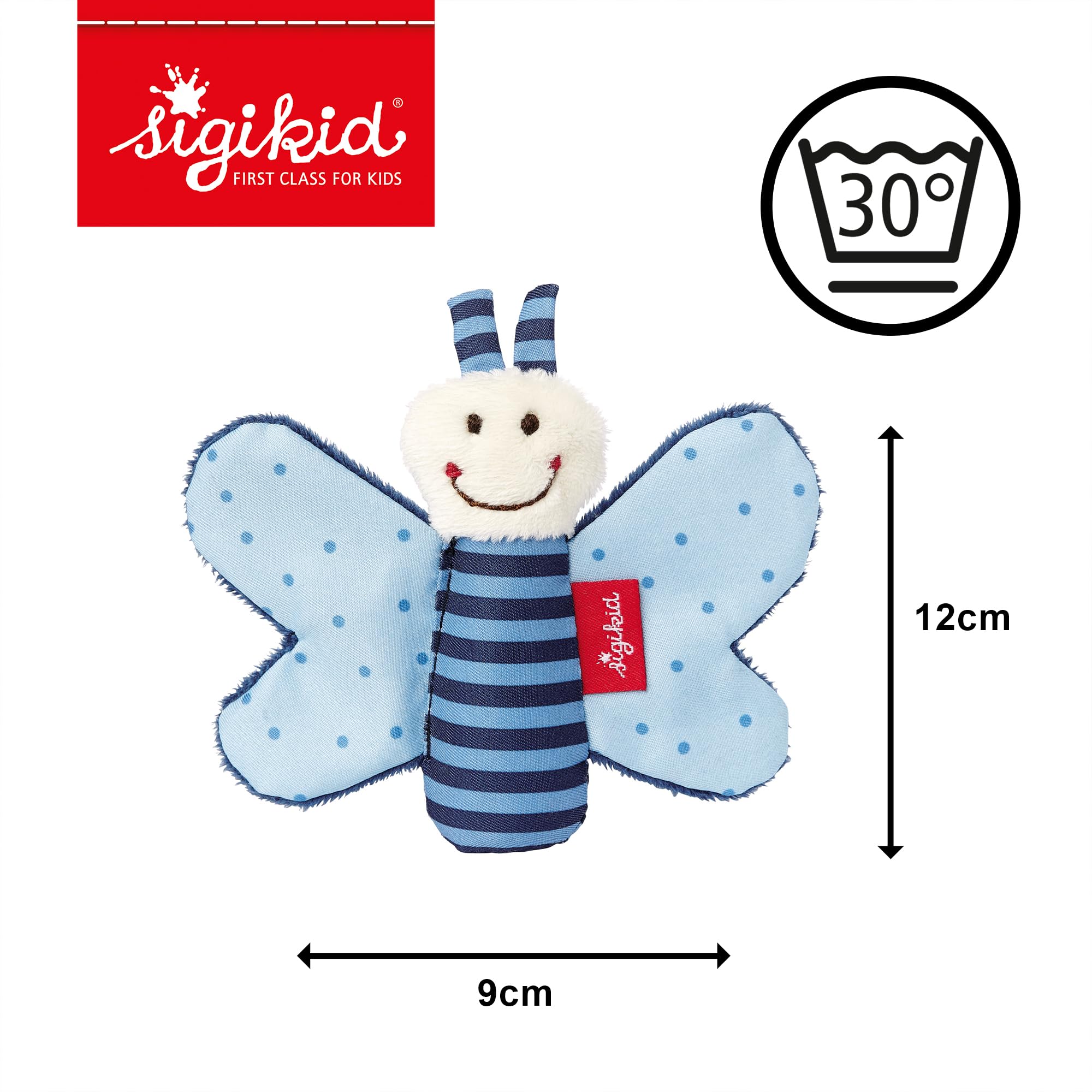 SIGIKID 41180 Greifling Schmetterling Red Stars Mädchen und Jungen Babyspielzeug empfohlen ab Geburt blau - 5