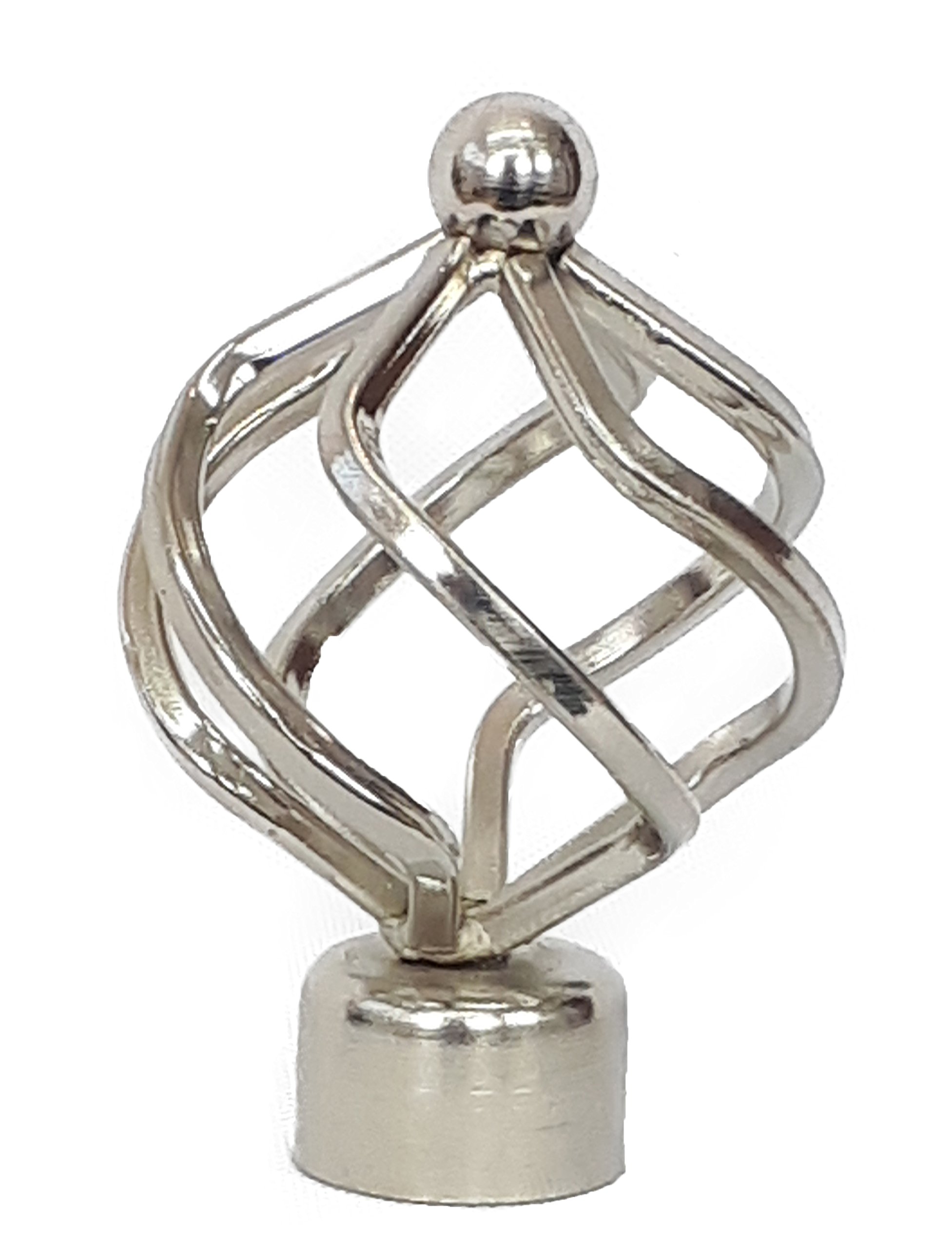 Home Harmony® 28mm Curtain Pole Ends Finials Pack Of 2 Available in Silver and Black (Silver, Bird Cage)