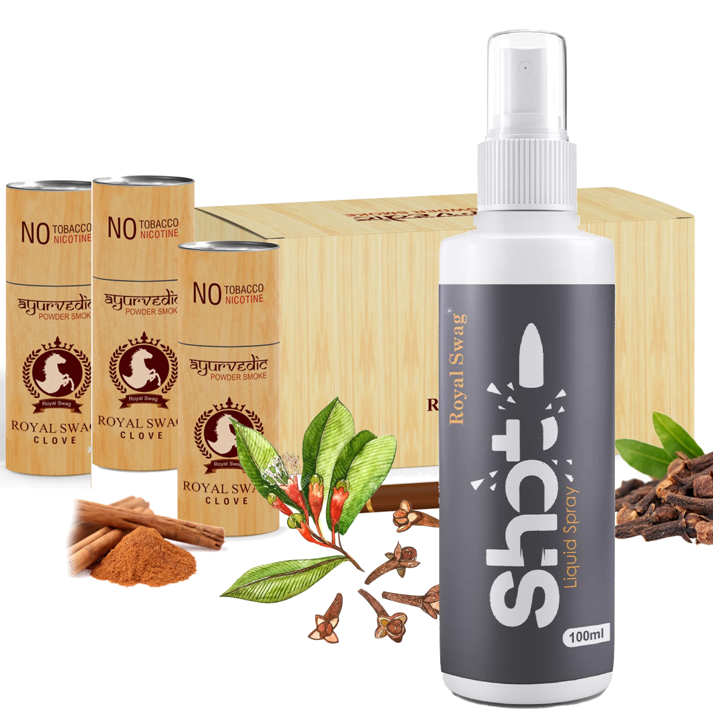 ROYAL SWAG Herbal Nicotine Free Cigarettes(100% Tobacco-Free 100% Nicotine-Free) Clove Flavoured | Smoking Cessation(Pack Of 50) With 100 Ml Shot Anti Addiction Spray (B0BPT3ZN4P) Amazon Price History, Amazon Price Tracker