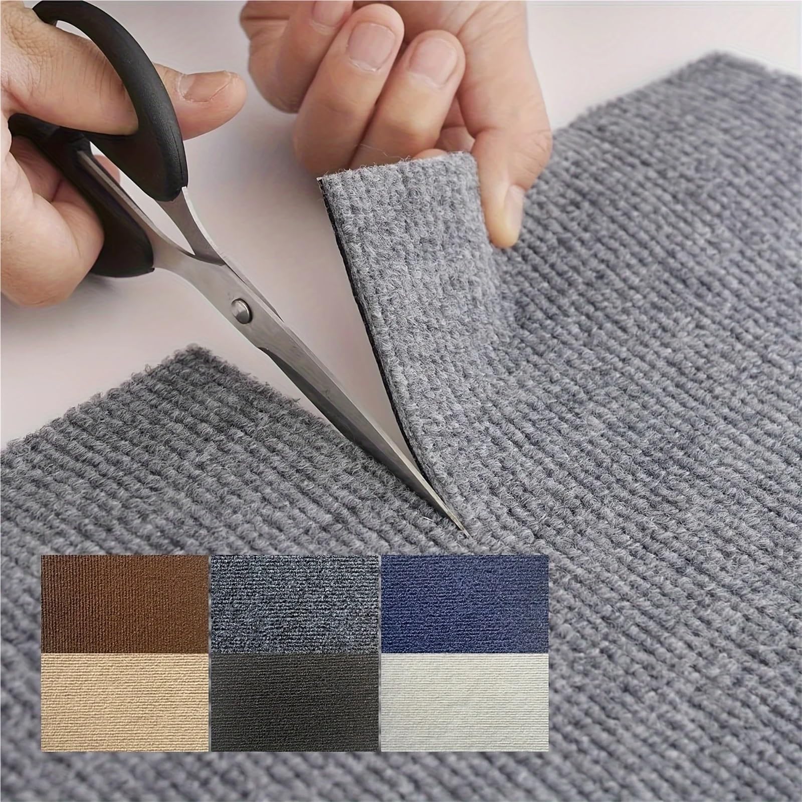 Dalles de sol en vinyle autocollantes, Dalles de moquette auto-adhésives multicolores, 30x30cm, paquet 5 à 30 pièces for bricolage, maison et bureau(Dark Blue,30X30cm-5pcs)