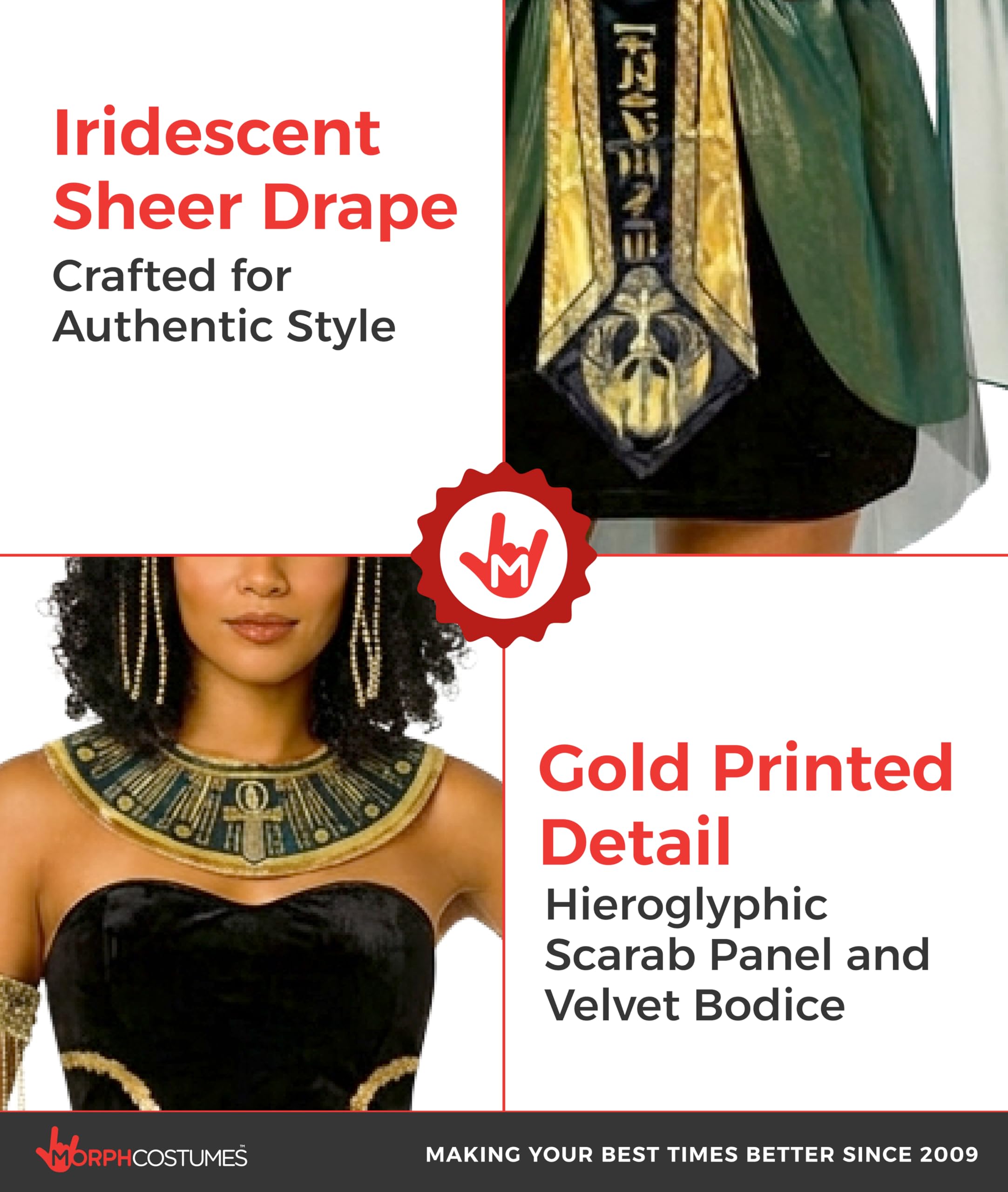 Morph Deguisement Reine Egyptienne Femme, Costume Egyptien Halloween
