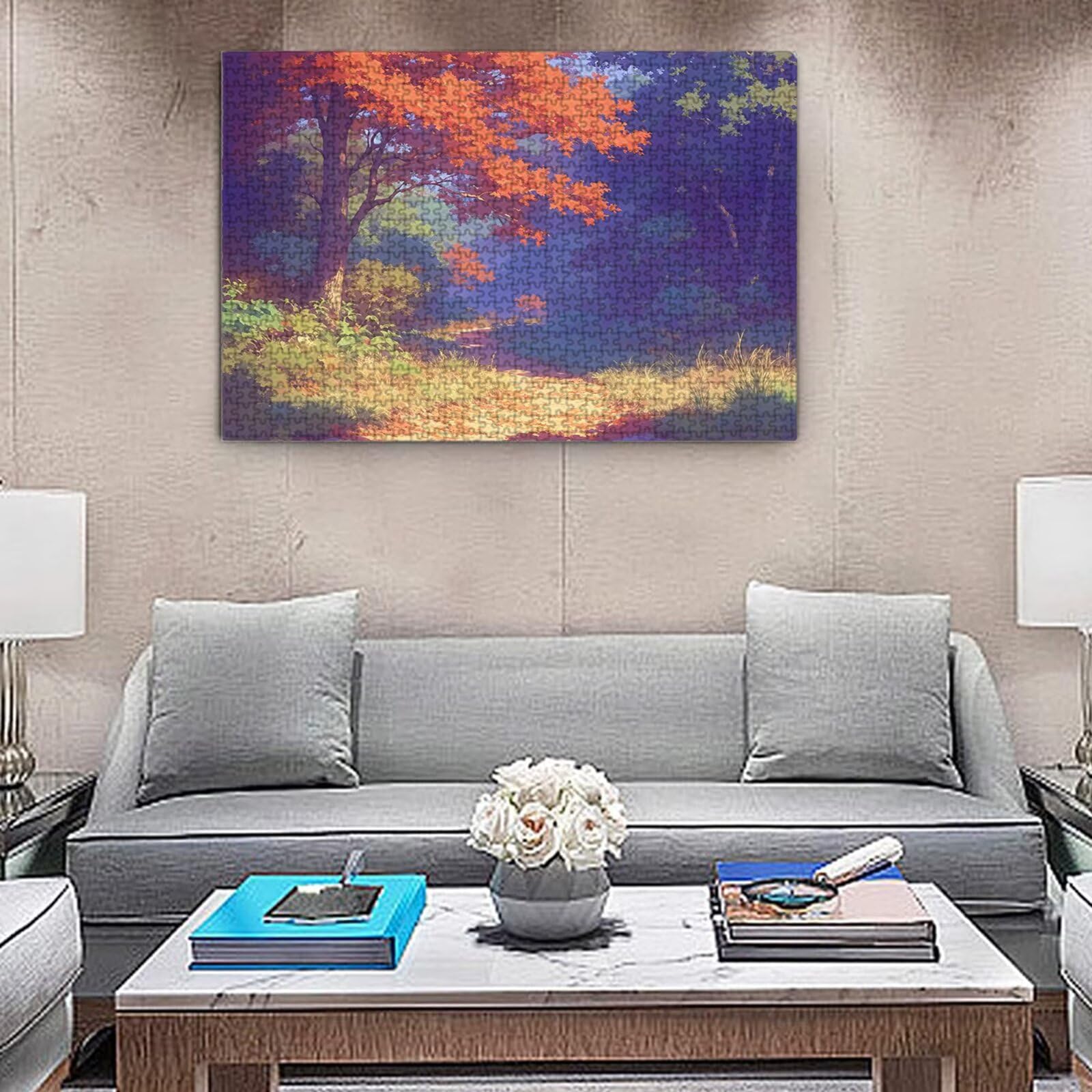 Puzzle dla dorosłych, 2000 sztuk, trudne drewniane puzzle, gra, gra logiczna, gra ręczna, dekoracja rodzinna, kreatywne hobby, prezent 70 x 99 cm czerwone liście klonu K0F-177