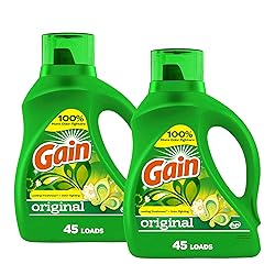 Gain Laundry Detergent Liquid Soap Plus Aroma Boost, Original Scent, HE Compatible, 90 Loads Total, 65 Fl Oz (Pack of 2), Gain Laundry Detergent, Liquid Laundry Detergent