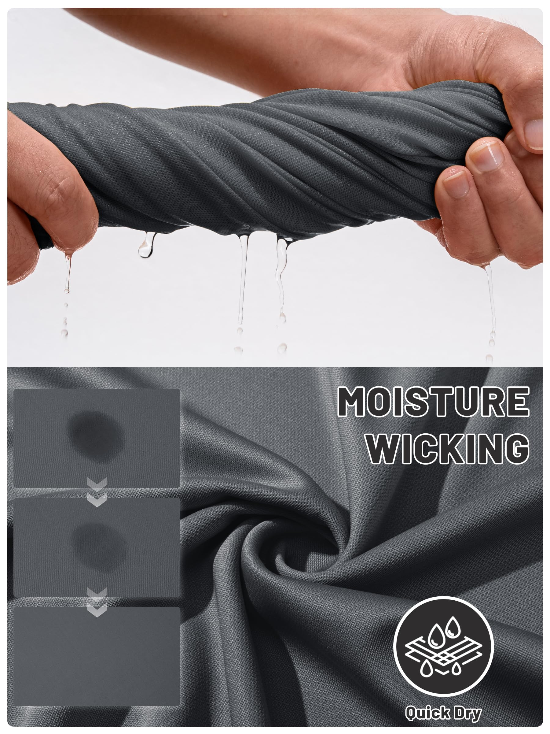 TACVASEN Polo de manga corta para hombre, camiseta funcional para golf, transpirable, de secado rápido