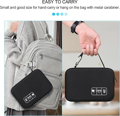 Miniatura 6 de Lacdo Estuche organizador electrónico de viaje duro para MacBook cargador adaptador de corriente, cables, cables, lápiz de Apple, mouse, banco de