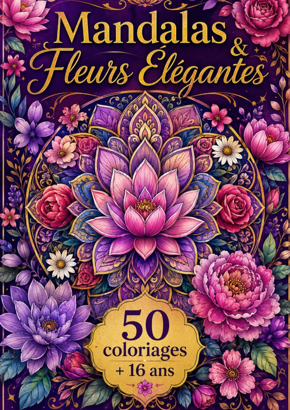 Mandalas & Fleurs Élégantes: 50 Mandalas Floraux à Colorier – Fleurs Élégantes, Motifs Relaxants et Détails Anti-Stress (Jem colorier + 16 ans)