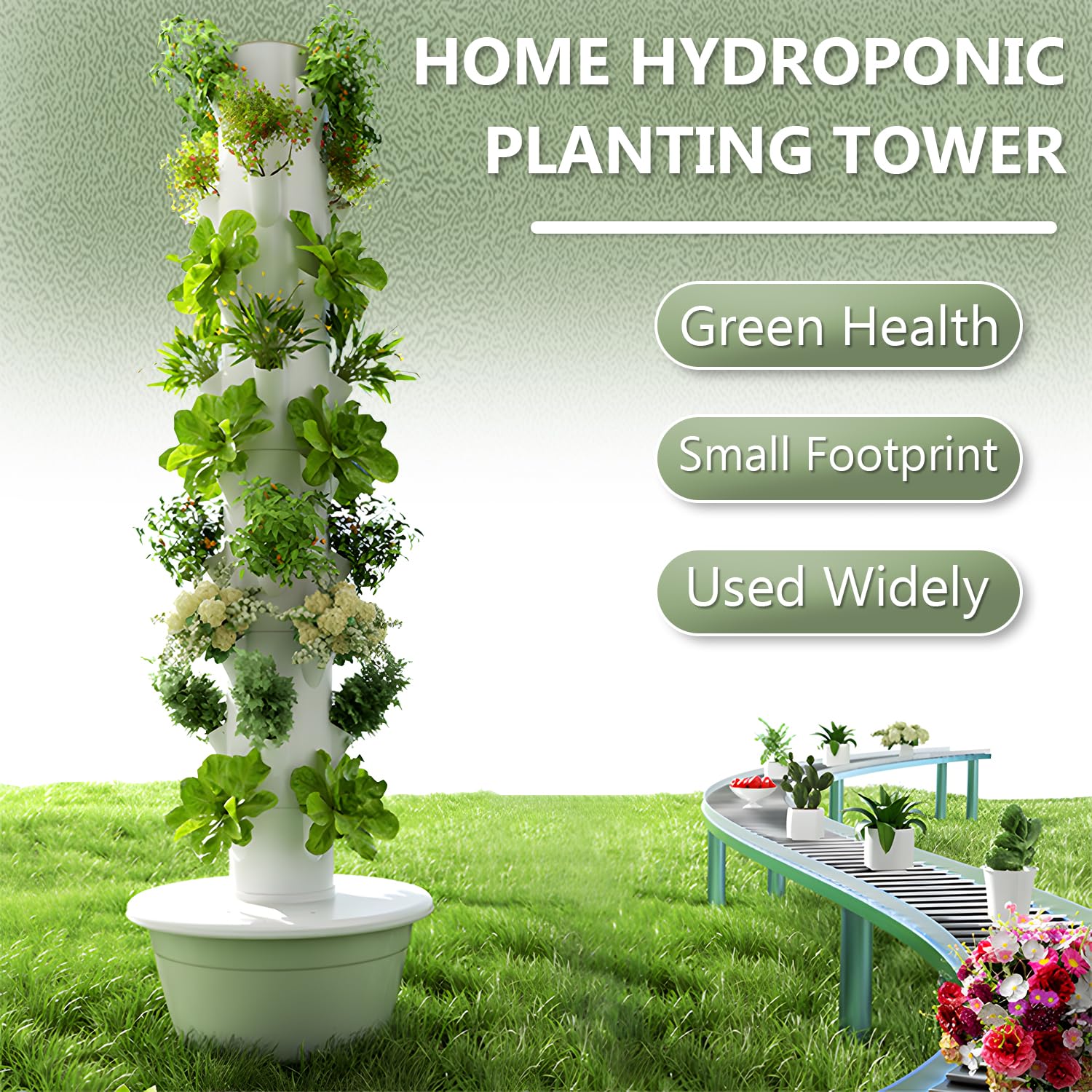 Kit de germinación para jardineras Verticales, Sistema de Cultivo hidropónico, Torre de Cultivo hidropónico, Kit para Plantar hortalizas y Frutas en huertos de Interior.,28 Holes