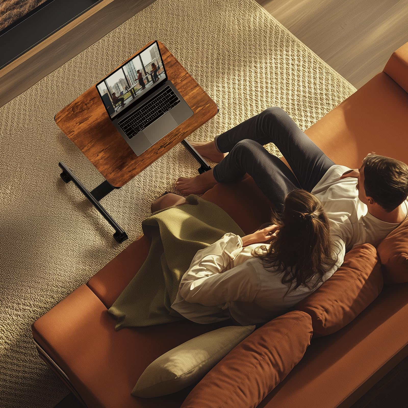 YSSOA Mobile Small Standing Desk - Rolling Desk with Adjustable Height and Lockable Wheels Sit-Stand Laptop Table Portable — view 8