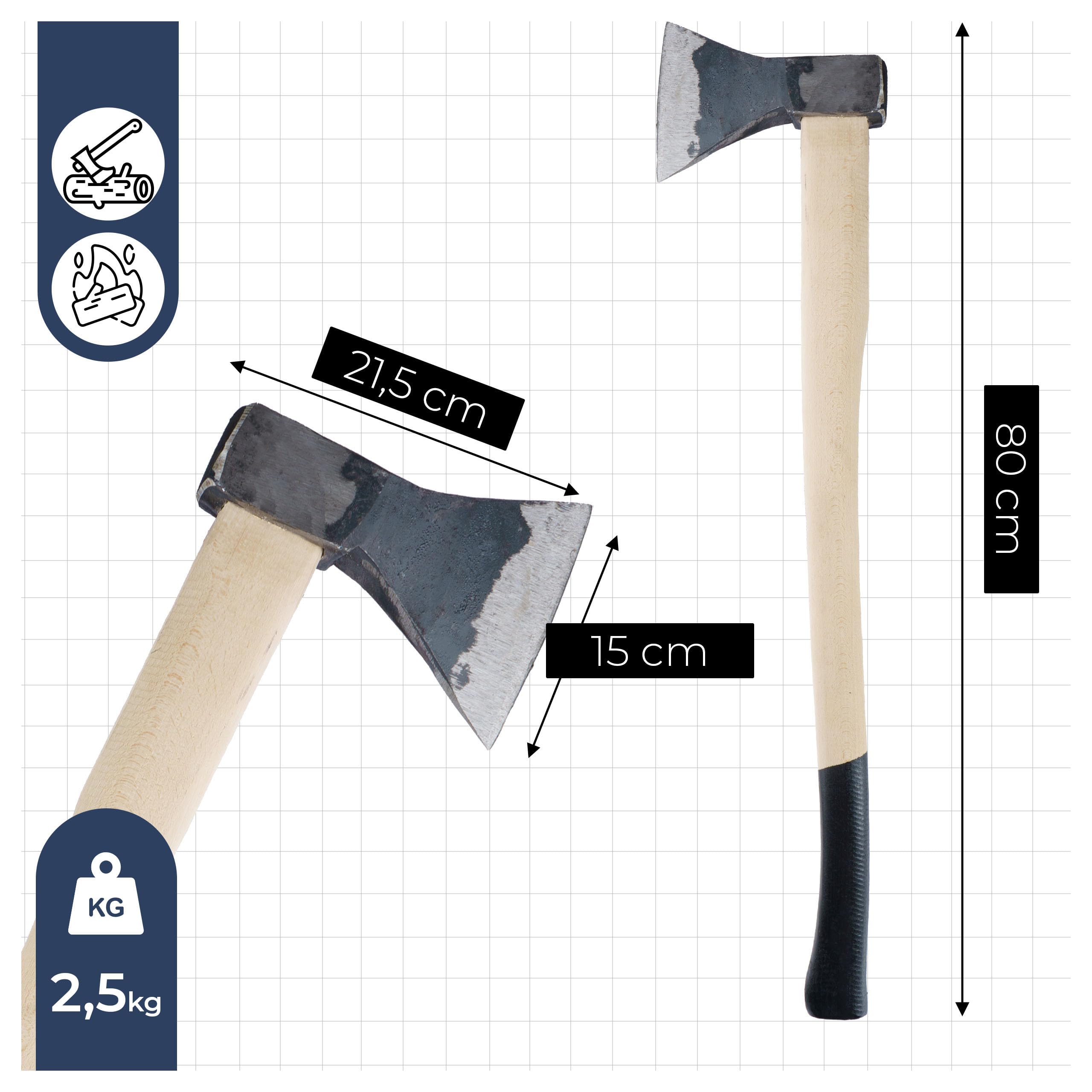 Ręcznie kuta siekiera 1,8 kg siekiera rozłupująca 78,5 cm do rozłupywania drewna hartowana siekiera stal ergonomiczna rączka z drewna bukowego
