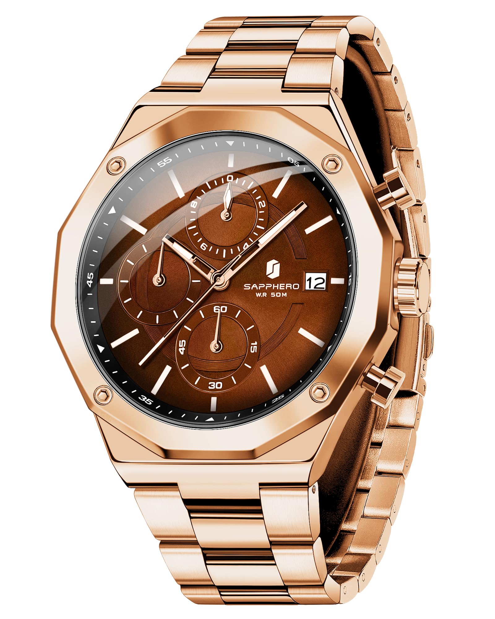 BENYAR BY Herrenuhr Uhren Herren Wasserdicht Herrenuhren Chronograph männer Armbanduhr für Herren Eleganz Lederarmband/Edelstahl Quarz Geburtstags/Weihnachts
