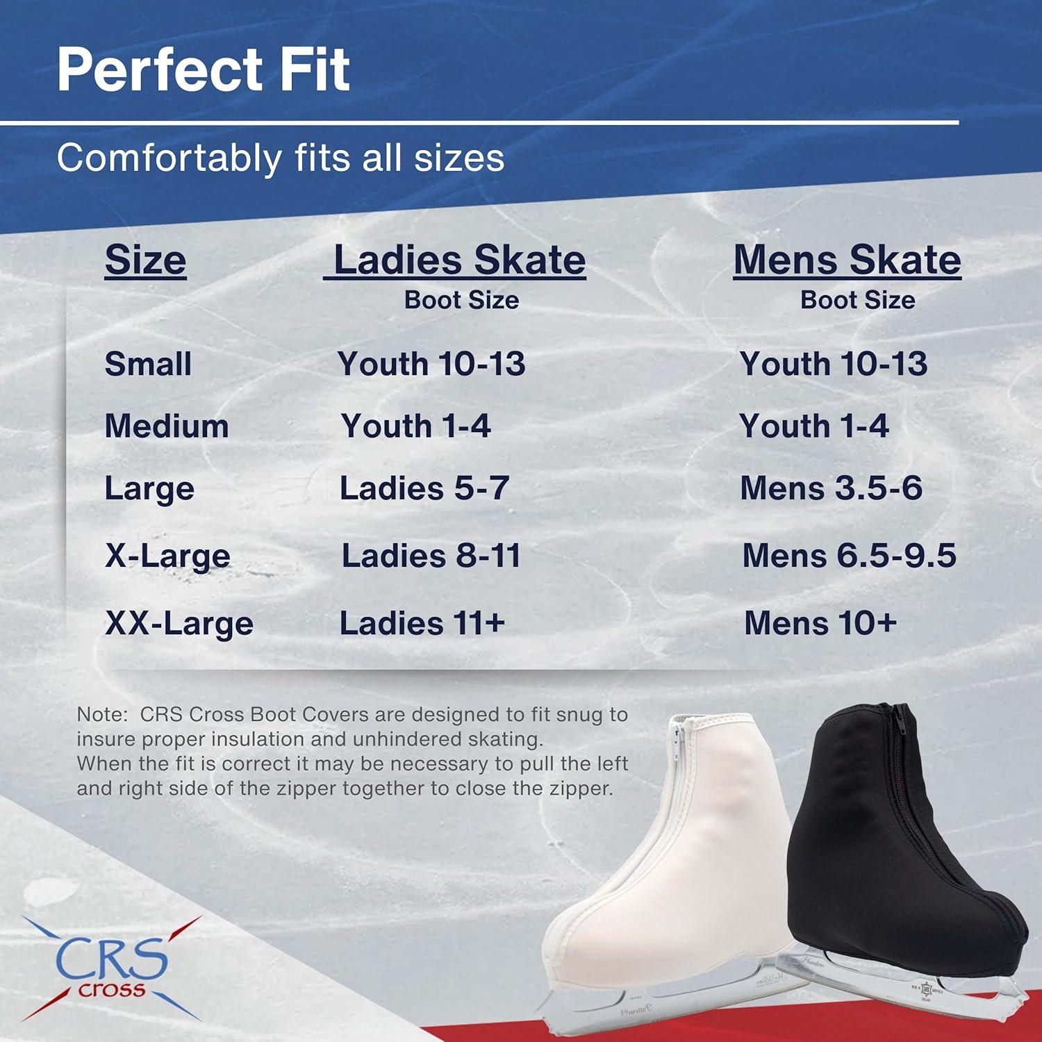 CRS Cross Thermal Ice Skate Boot Covers. Insulated Warm Neoprene Thermal Covers for Ice Skating, Roller, Hockey and Figure Skates. - Image 2