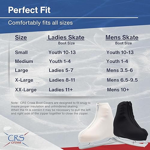 Miniatura 2 de CRS Cross Thermal Ice Skate Boot Covers. Insulated Warm Neoprene Thermal Covers for Ice Skating, Roller, Hockey and Figure Skates. Negro