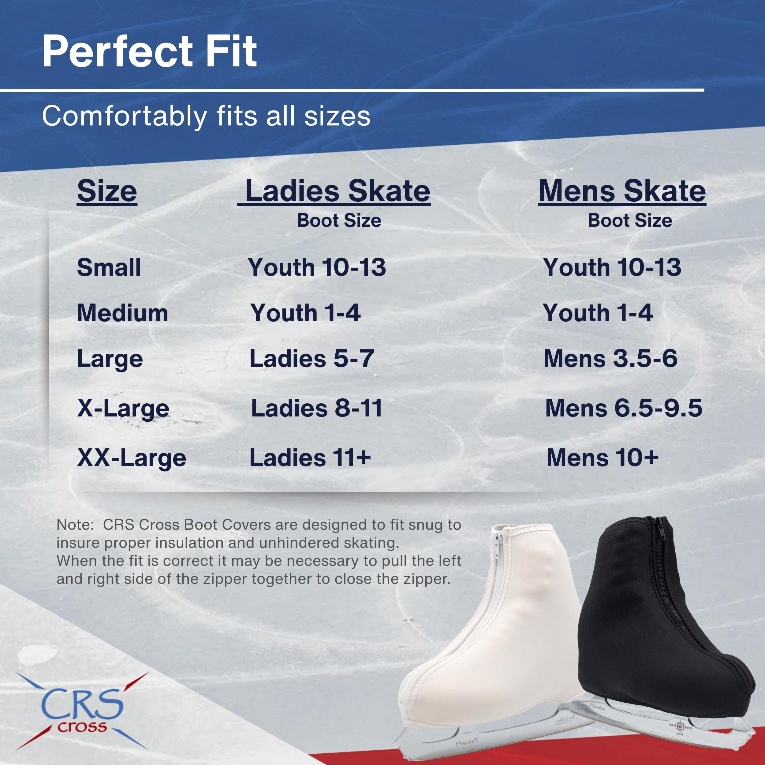 CRS Cross Thermo-Skateschuh-Überzüge – Isolierte Neopren, warme Schlittschuh-Überzüge für Eislaufen und Eiskunstlauf