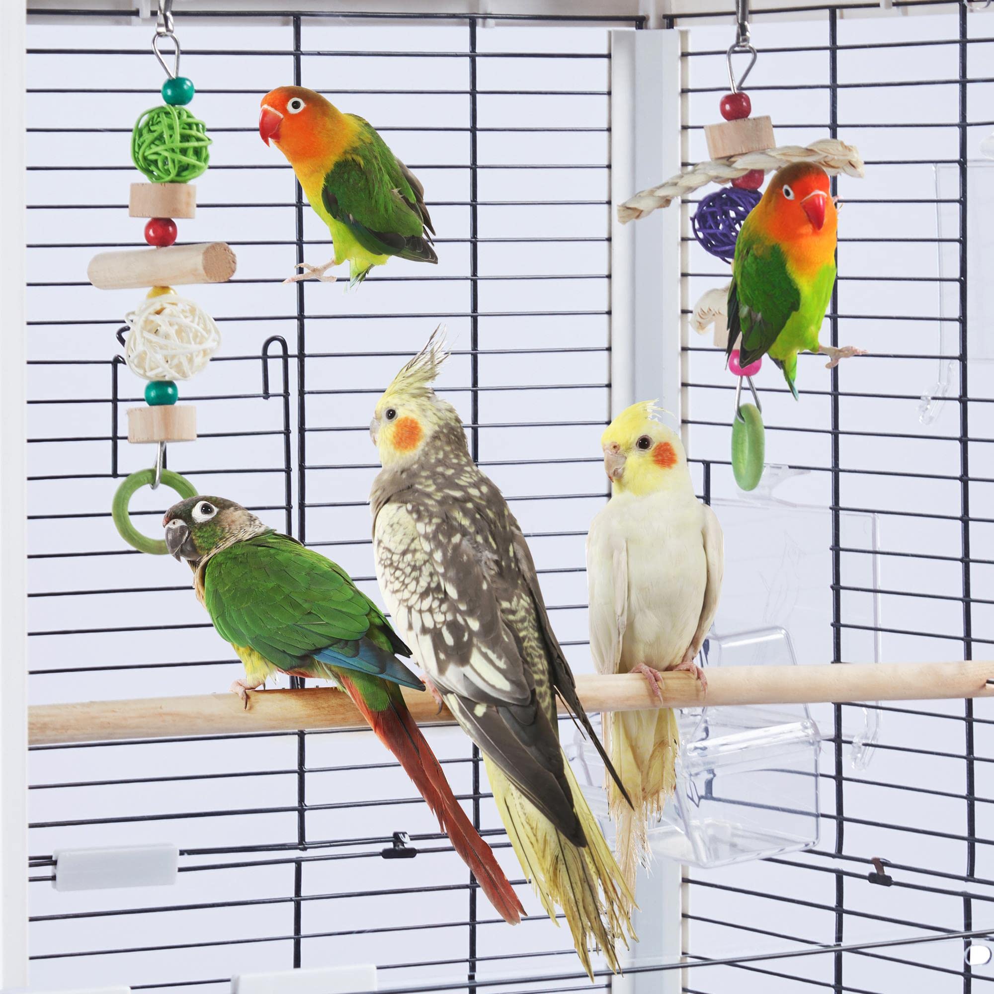 Yaheetech Bird Cage Transparent Budgies Cage Parrot Cage with Open Top