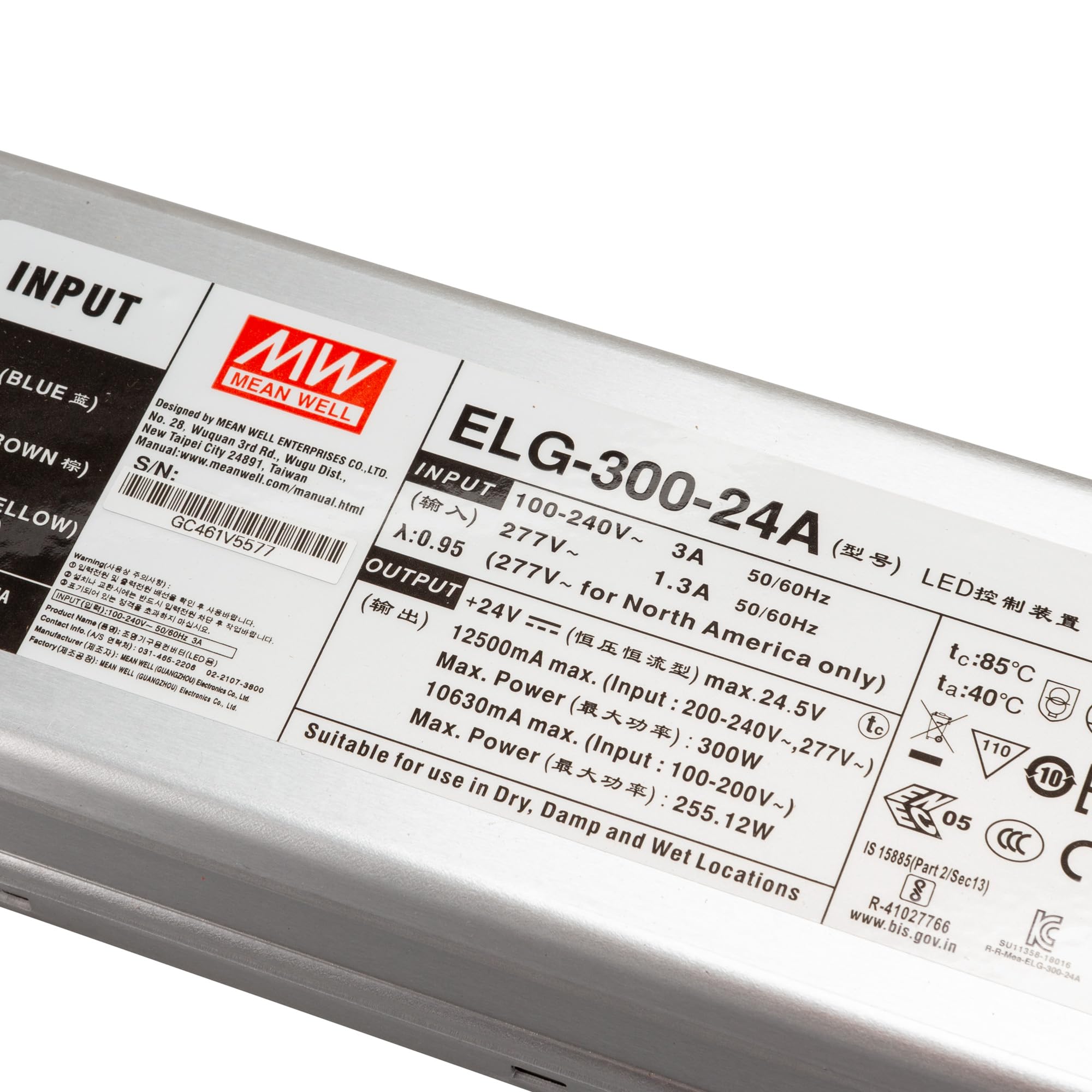 Driver LED Mean Well ELG-300-24A a tensione costante, corrente costante 300 W 12.5 A 14.4-24 V/DC non dimmerabile, r