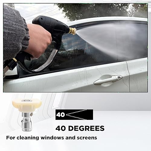 Miniatura 8 de Puntas para lavadora a presión, boquillas de jabón para lavadora eléctrica de 65 grados, color negro, puntas de boquilla de lavadora eléctrica de