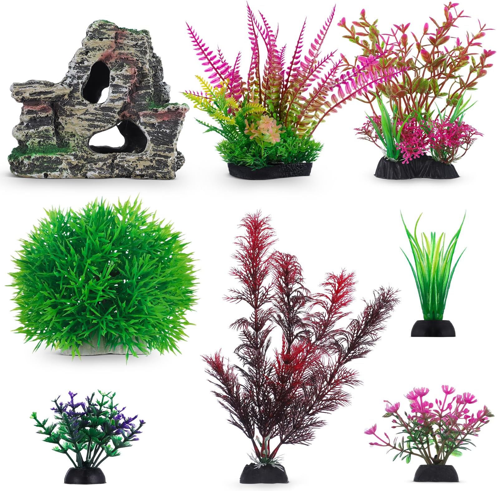 PONDONFish Tank Decorations, Fish Tank Accessories, Aquarium Decorations Plants, Artificial Fish Tank Plants, Safe and Easy Use, Small and Large Aquarium Decor (Type2)
