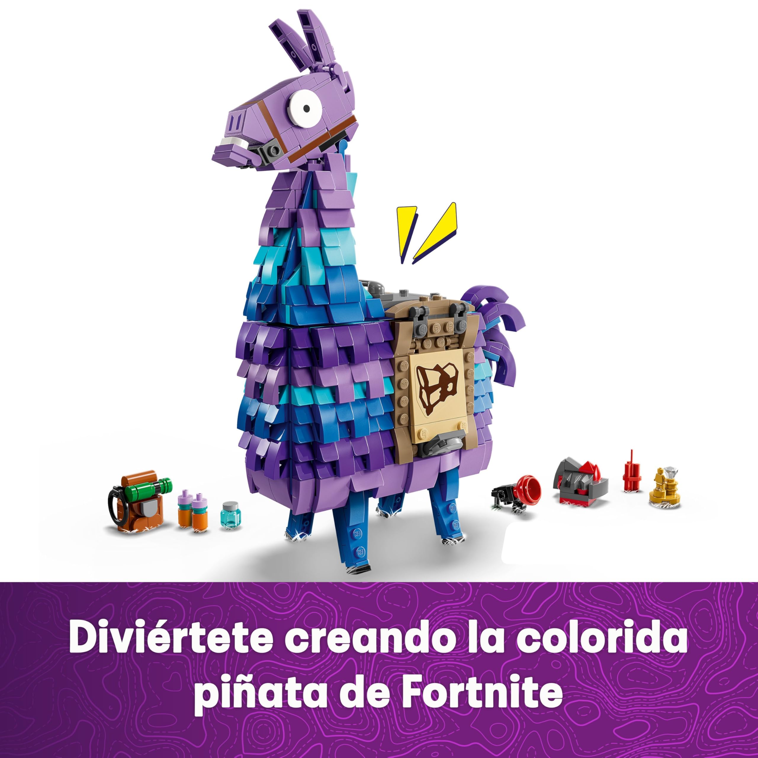 LEGO Fortnite Llama de Suministros - Figura Articulada de Personaje del Videojuego con Accesorios Inc. Zumo de Subidón - Regalo Gamer para Niños y Niñas de 12+ Años y Adolescentes 77071