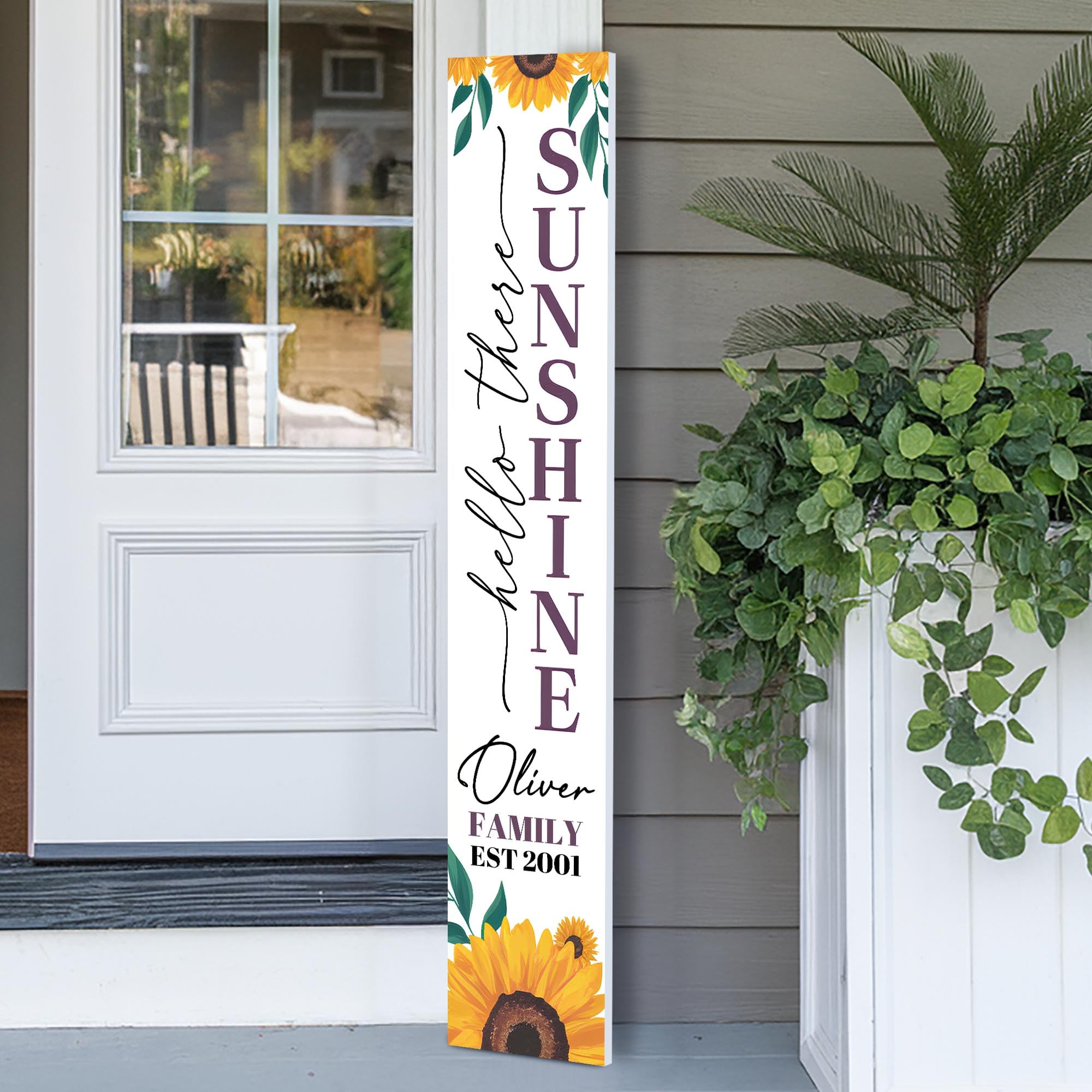 Personalized Summer Welcome Sign for Front Door, Custom Summer Porch Sign, Welcome Home Decorations for Outdoors, 48x8" PVC Signs (Design 2)