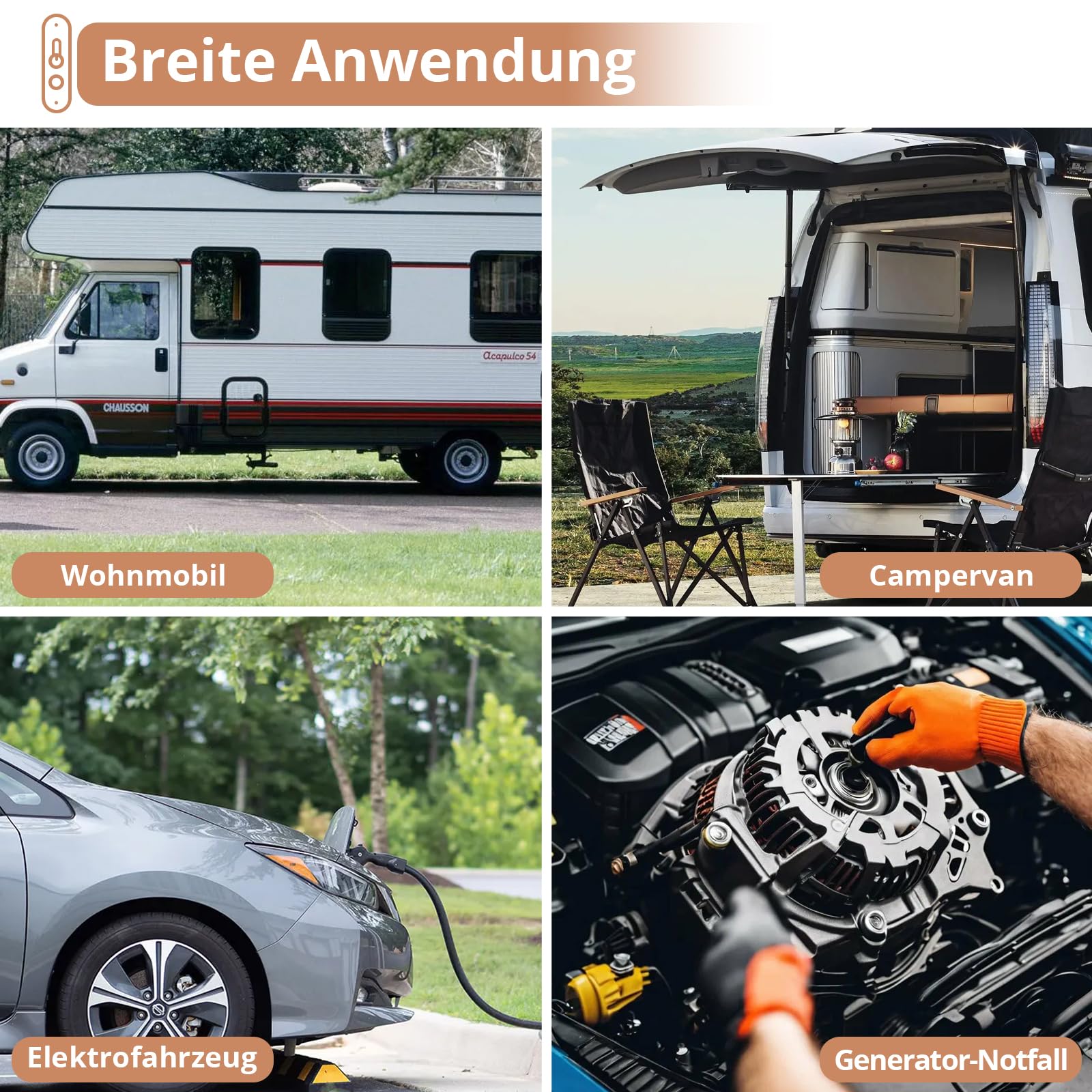Kamtop Mobiler Digitaler Stromzähler, 230V 16A Outdoor Mobile KWH Messgerät mit LS-Schalter und Schuko, 2x1.5M Gummikabel, IP65 wasserdicht Zwischenzähler für Camping, Wohnmobil & Outdoor