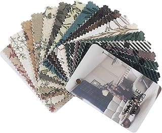 TWOPAGES Sarale Series Linen Print Curtain Fabric Sample Book Swatches