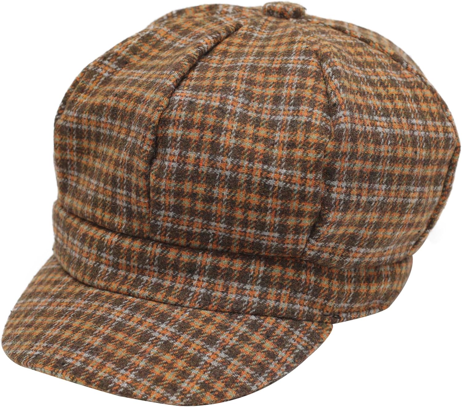 ZLYC Womens Classic Newsboy Caps Visor 8 Panel Gatsby Cabbie Hat