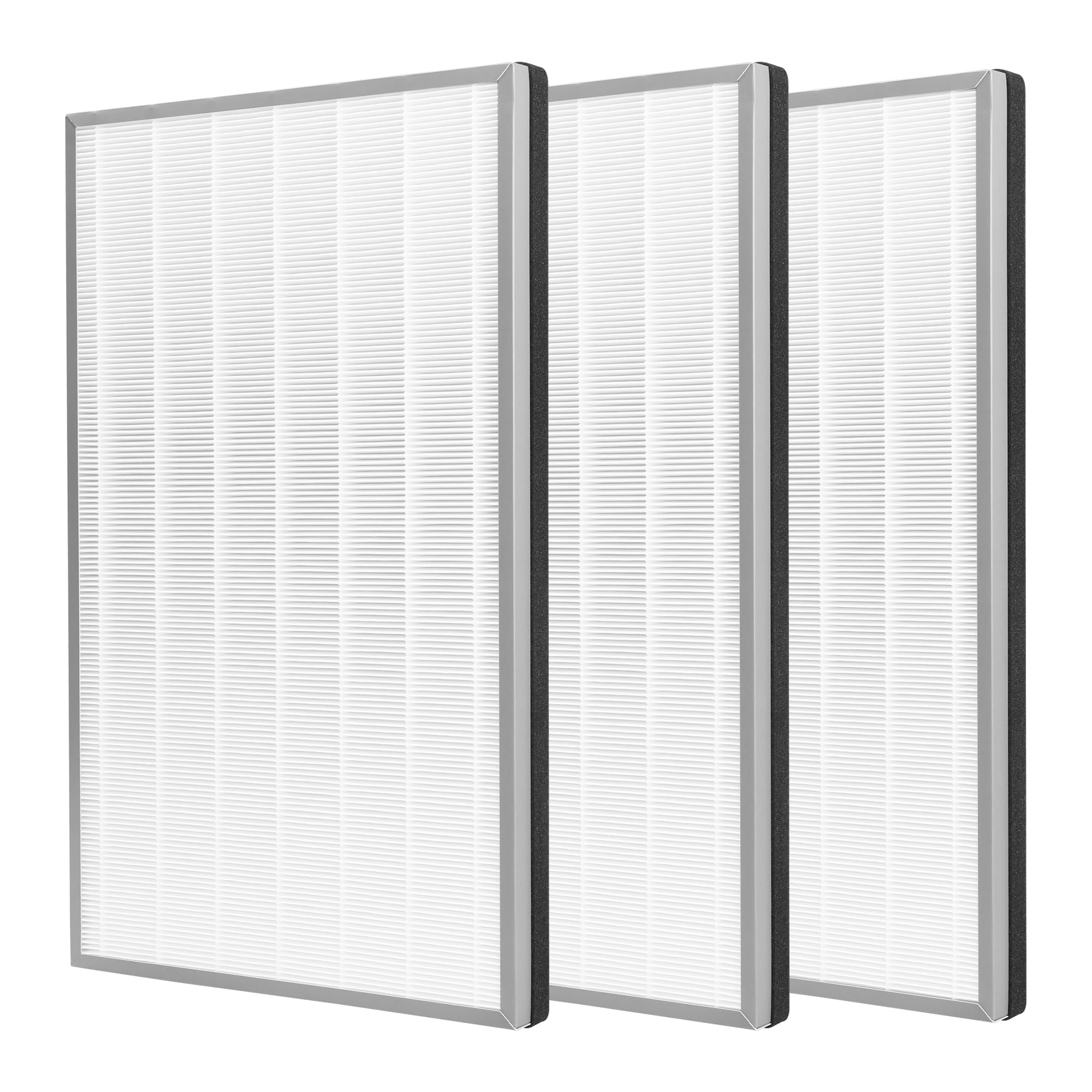 3 Packs HE601 H13 True HEPA Replacement Filter Compatible with Shark Air Cleaner Purifier 6 (HE601 & HE602), Part # HE6FKPET, with True HEPA and Activated Carbon Filter Replacement