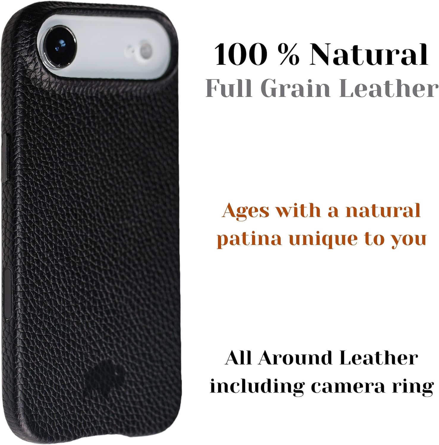 BLACKBROOK Leather Case for iPhone Air – Arden Handcrafted Slim Snap-On Cover, Full Grain Leather, MagSafe Compatible, Camera & Screen Protection, Elegant Gift Box