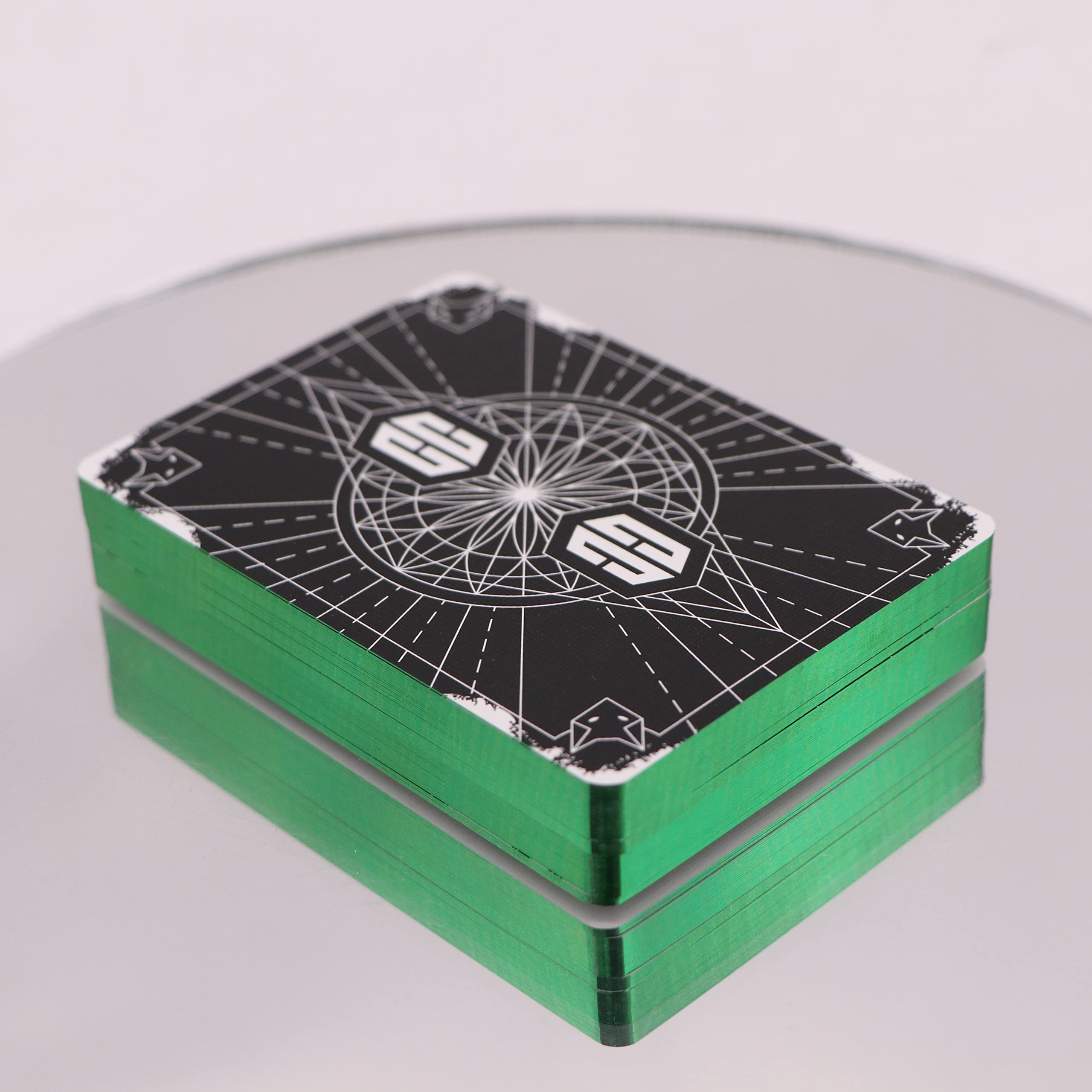 Chris Cards V2 - Glow Effect Cardistry & Magic Cards - Poker Deck (Gilded Green)