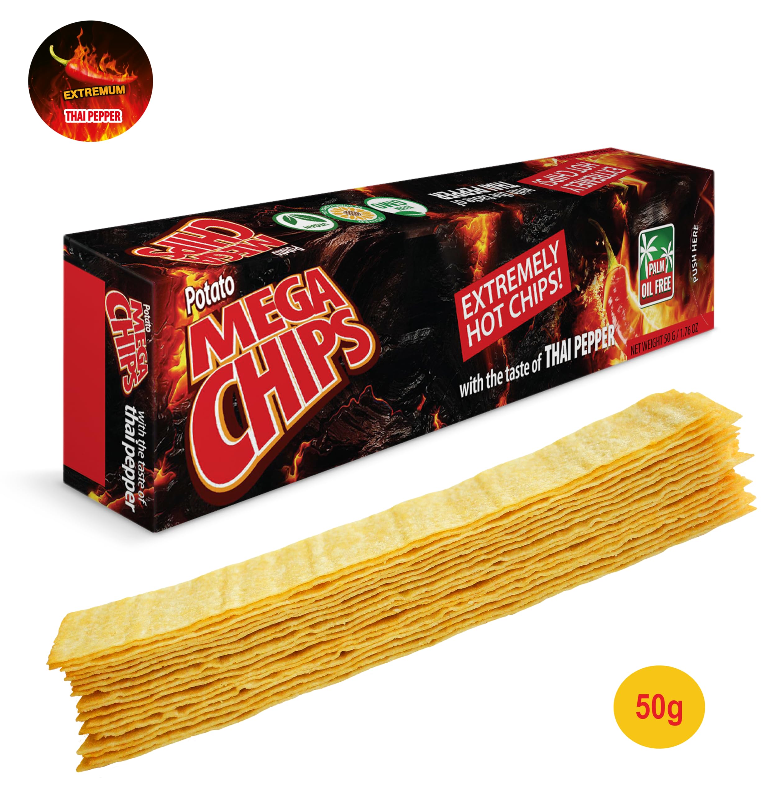 The Zapple Mega Chips Thai Pepper Flavour - Strip Potato Chips