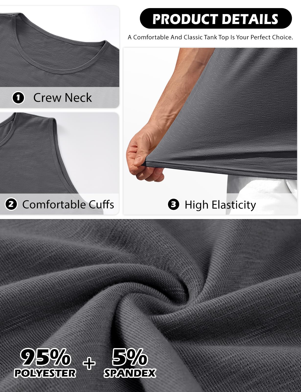 Lonya Camisetas Tirantes Hombre Tank Top Clásico sin Mangas Deportiva Fitness
