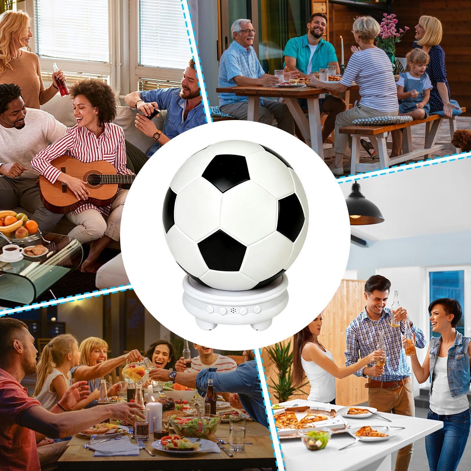 Diffusore Portatile Lampada Notturna a Forma di Pallone da Calcio per Feste | Diffusore Portatile Wireless per di calcio camera da soggiorno ufficio