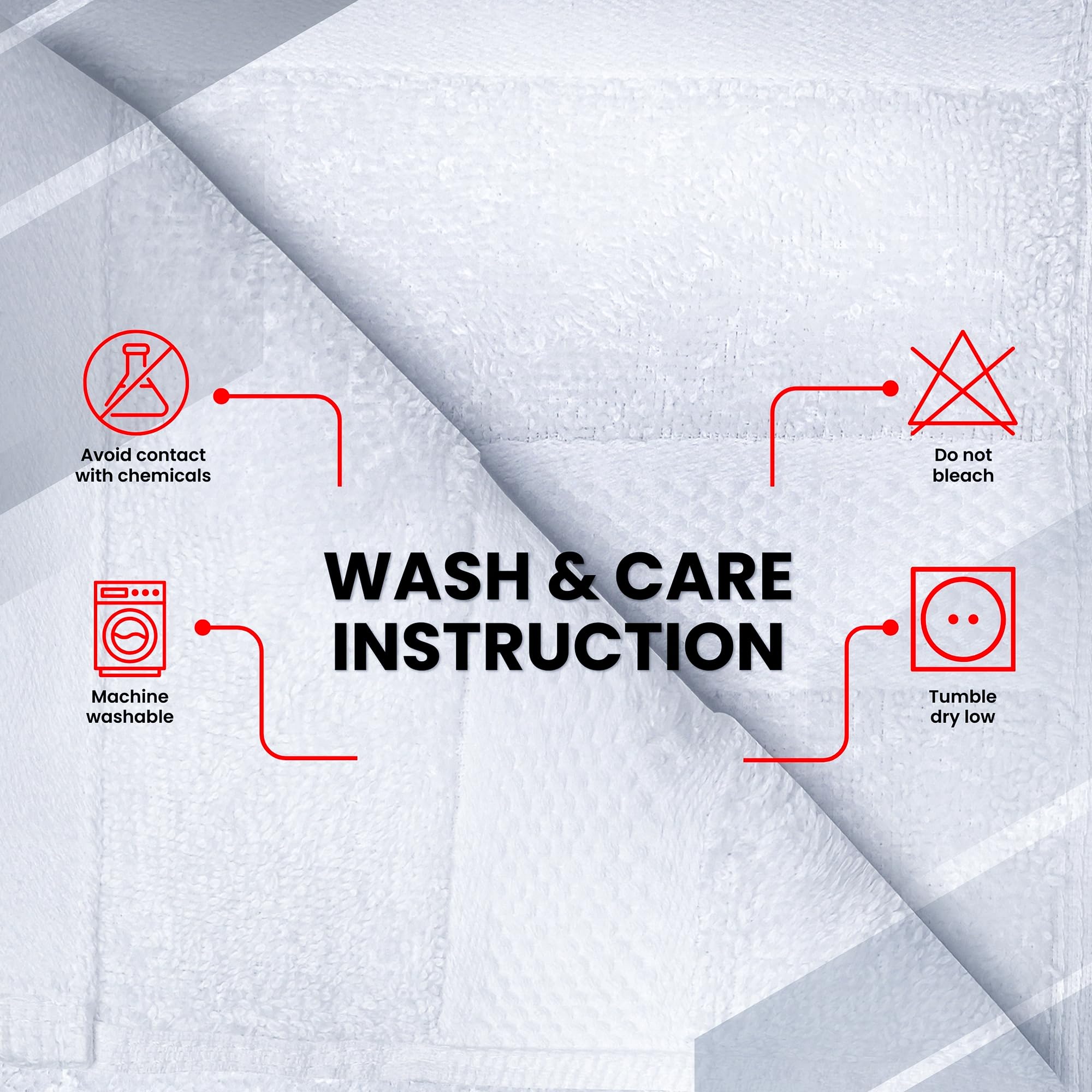 Infinitee Xclusives - 12 Pack 100% Cotton Face Cloths Wash Cloths |30x30 cm| - Ultra Soft & Highly Absorbent Fingertip Towels for Spa, Gym, Hotel & Bathroom |Brilliant White| — view 6