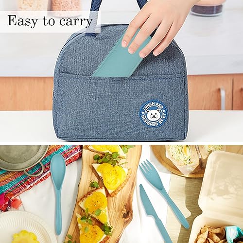 Miniatura 4 de Travel Utensils with Case, 2 Sets Wheat Straw Cutlery Set, Camping Utensils for Lunch Box, Reusable Plastic Utensil Set Knife Spoon Fork Chopsticks,