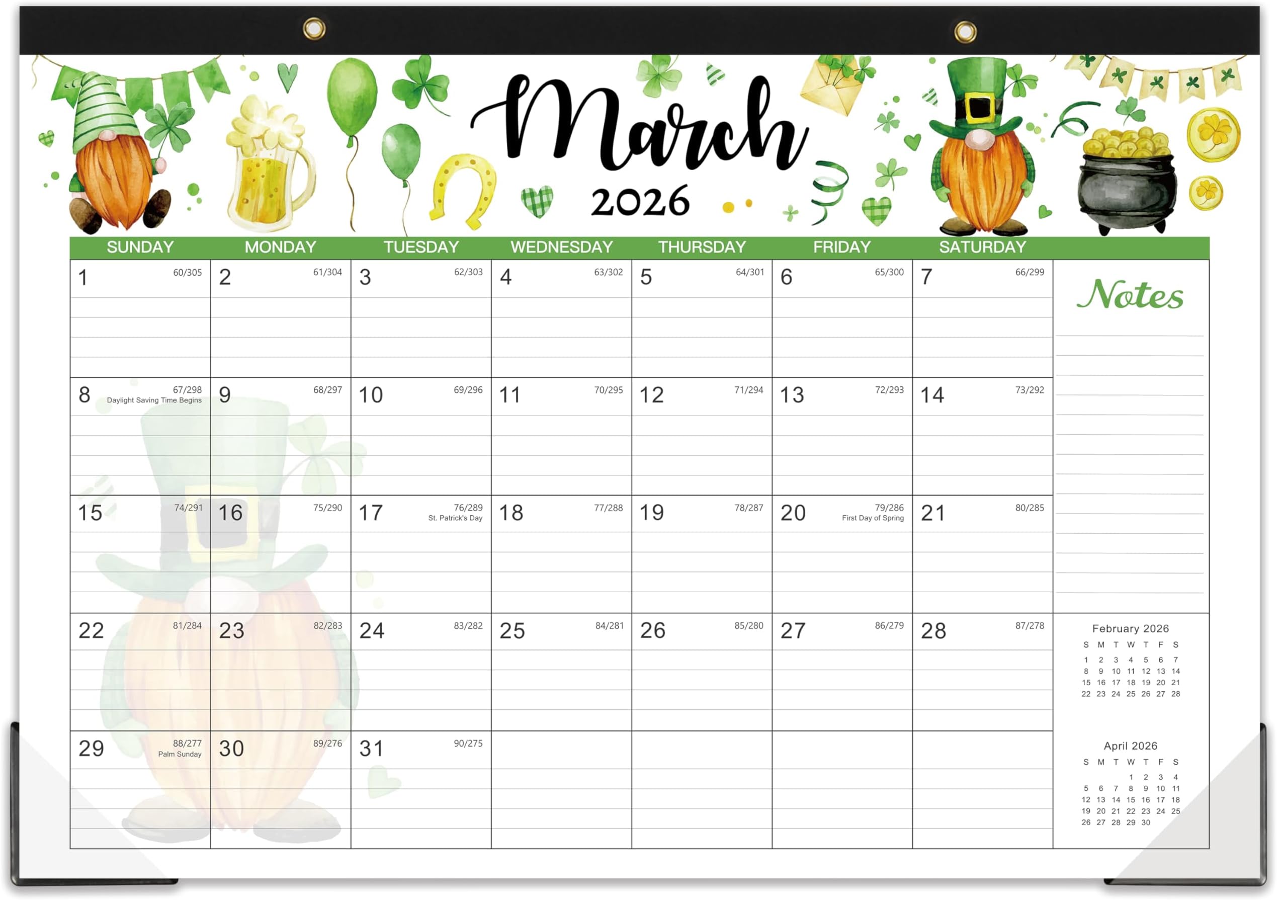 Desk Calendar 2025-2026, 18 Months Desk Calendar 2025-2026, July 2025 - December 2026, 17" x 12", 2025-2026 Desk Calendar Large Ruled Blocks for Planning